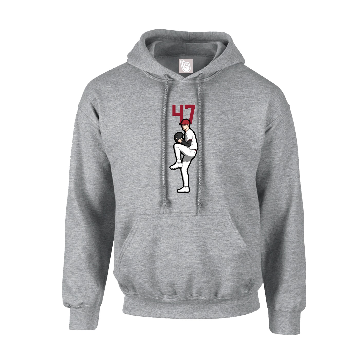 Hoodie — Number Top in Grey