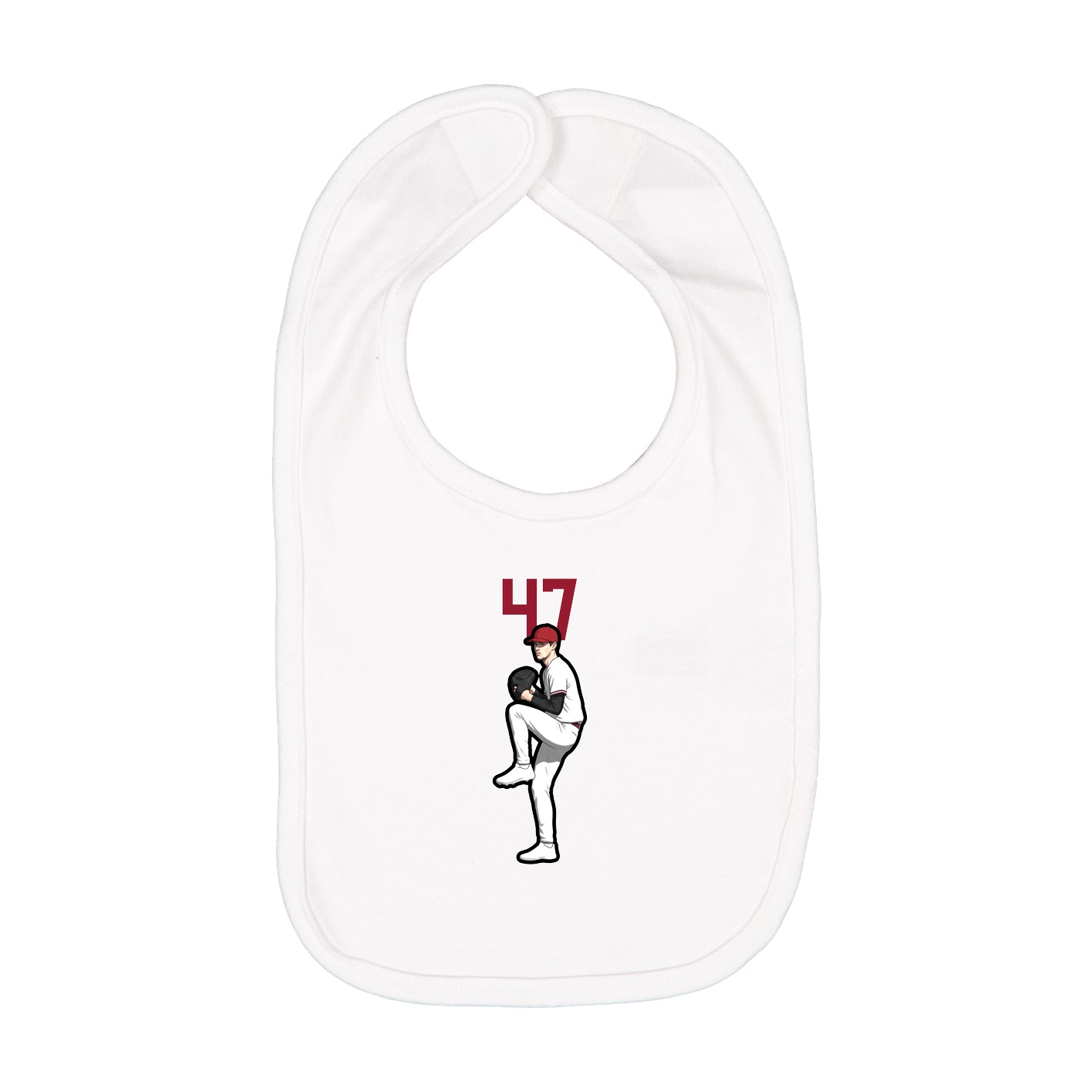 Infant Bib — Number Top in White