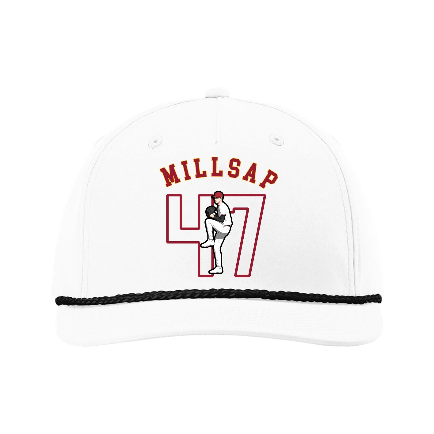 Five-Panel Classic Rope Cap — Shirsey Arch in White