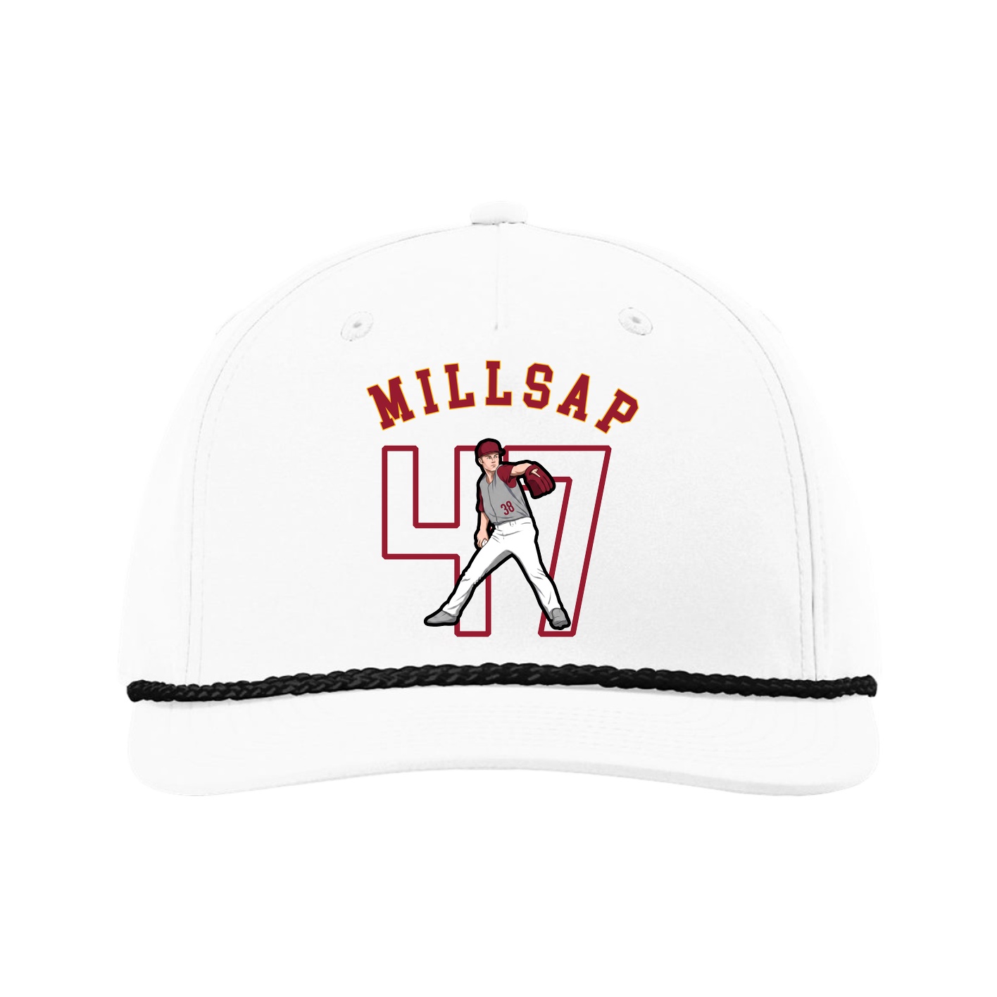 Five-Panel Classic Rope Cap — Shirsey Arch in White