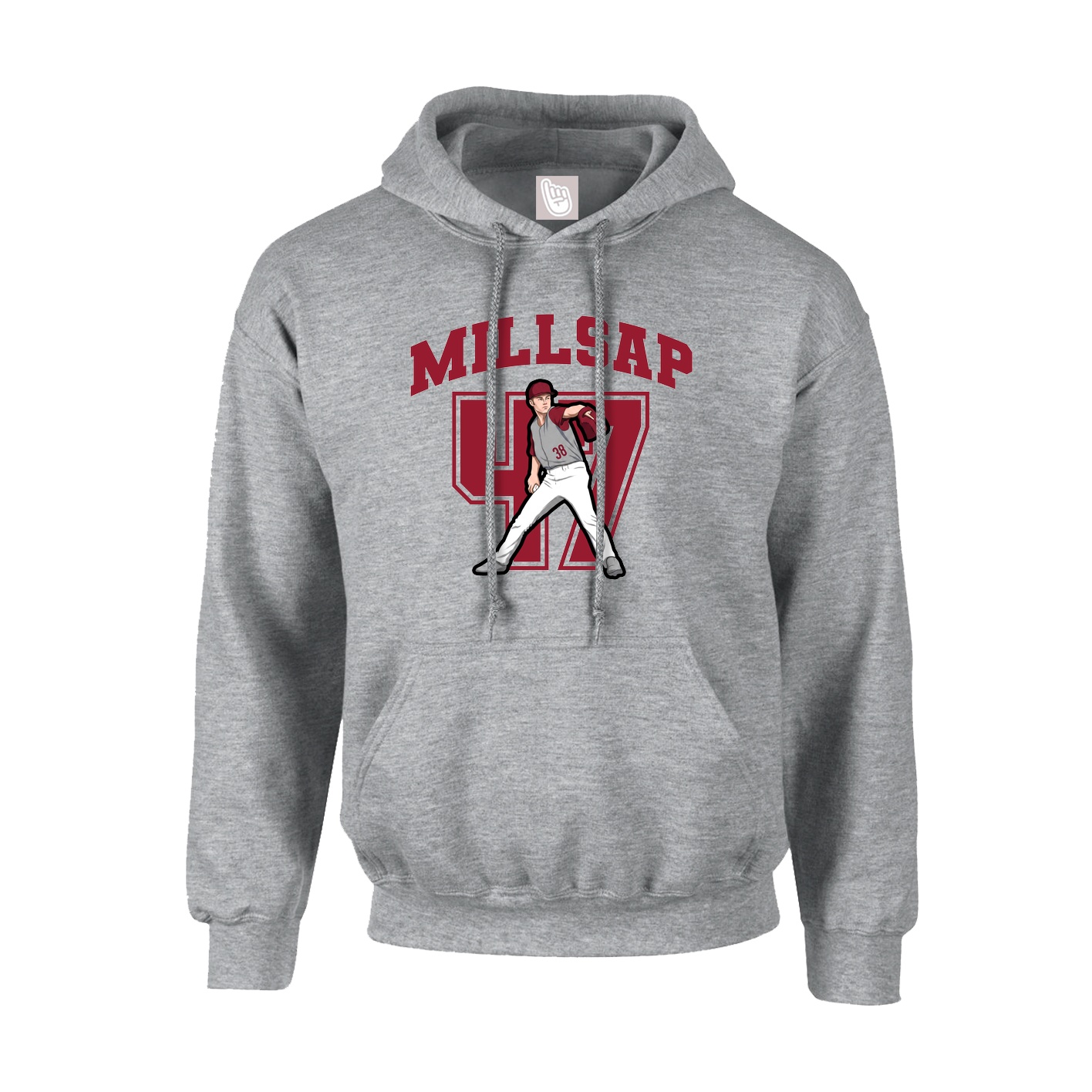 Youth Hoodie — Number in Grey