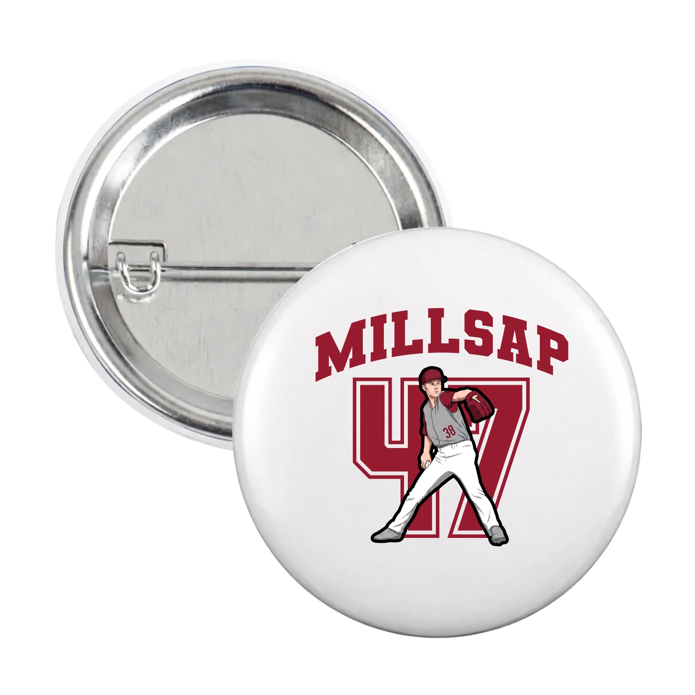 Game Day Button — Number in White
