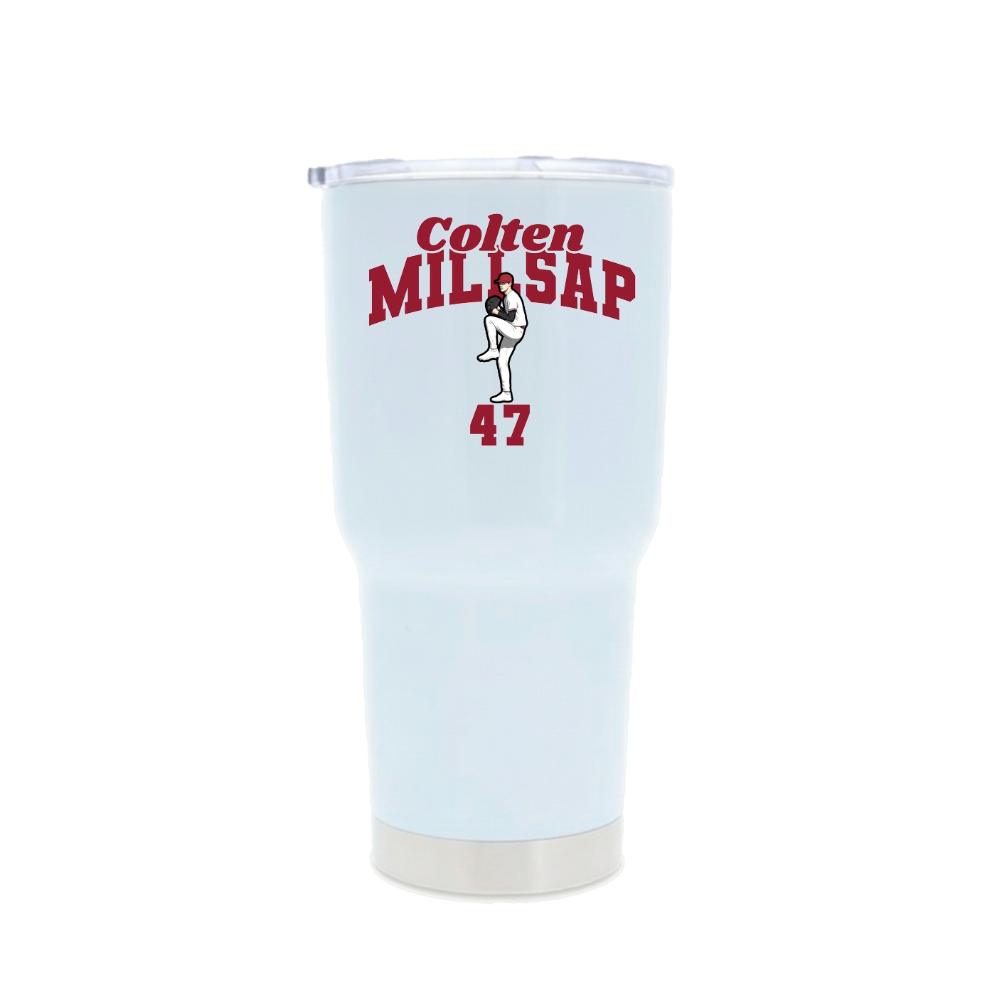 30oz Stainless Steel Tumbler — Signature Arch in White