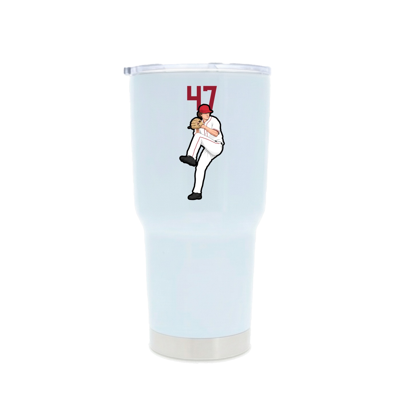 30oz Stainless Steel Tumbler — Number Top in White