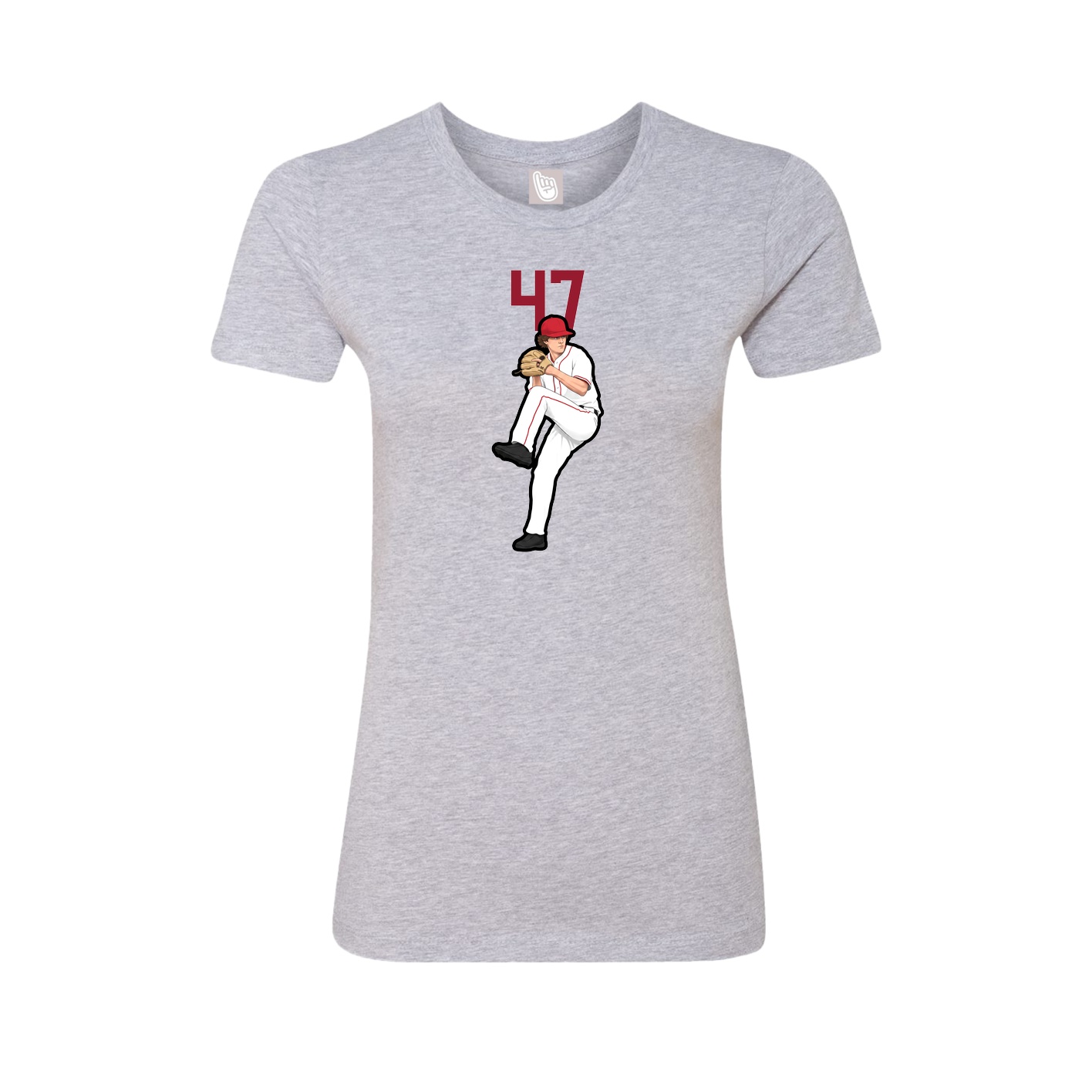 Fitted Women's Tee — Number Top in Grey