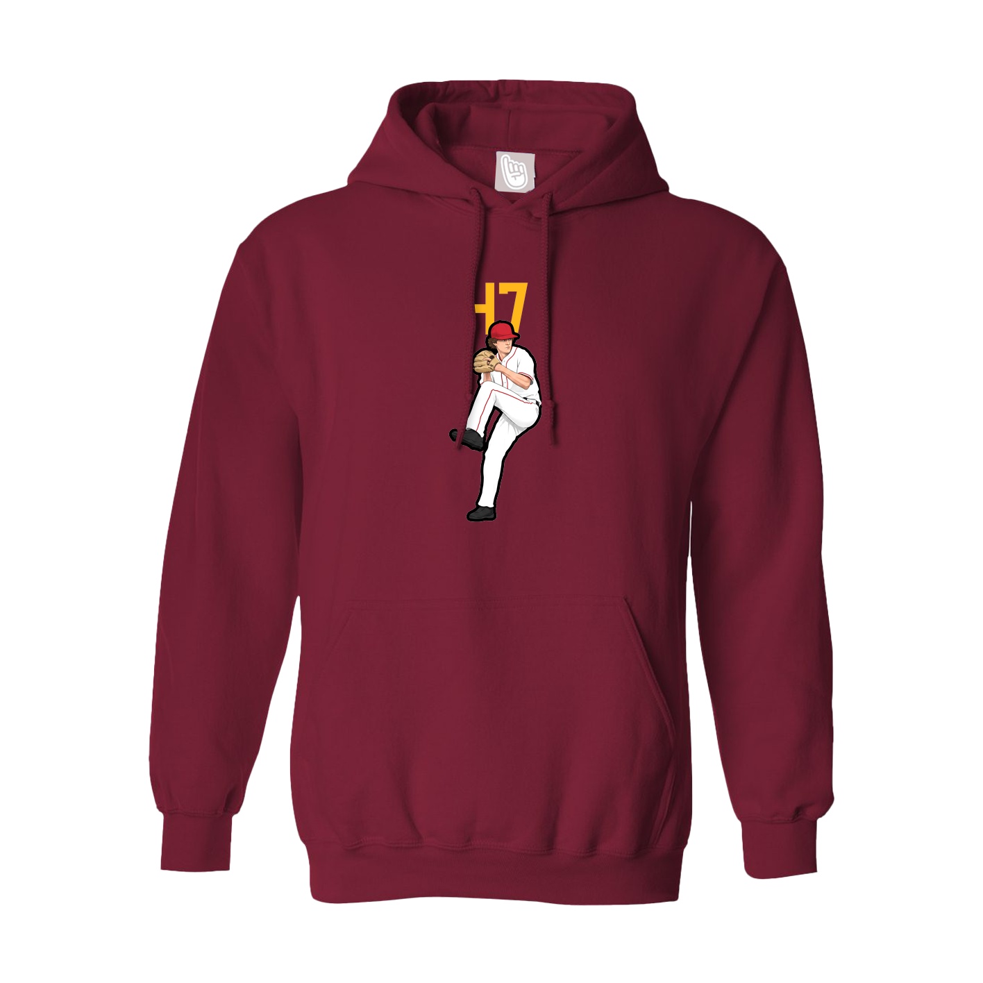 Hoodie — Number Top in Cardinal