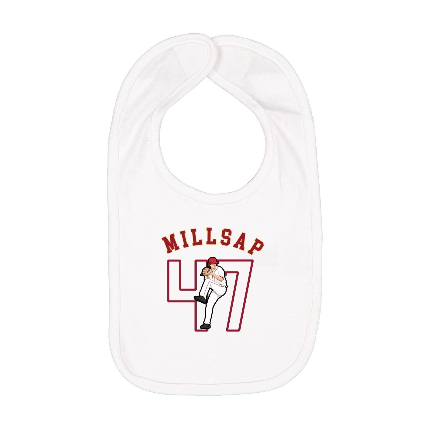 Infant Bib — Shirsey Arch in White