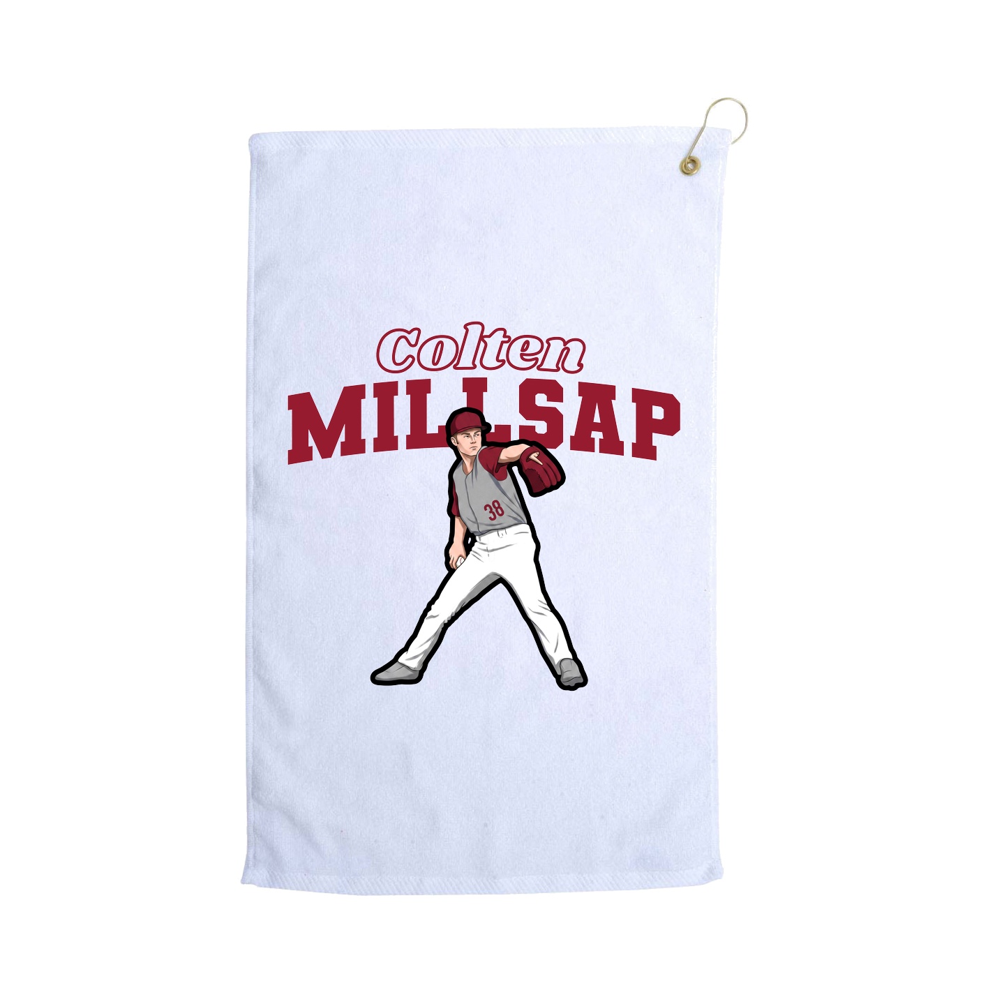 Golf Towel — Name Arch in White