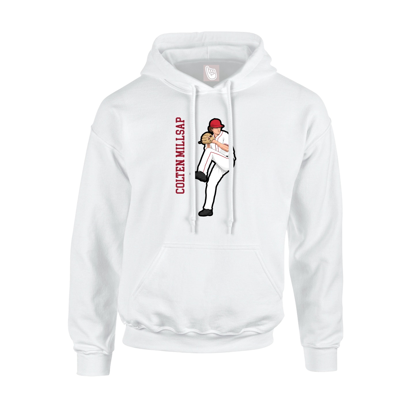 Youth Hoodie — Name Vertical in White