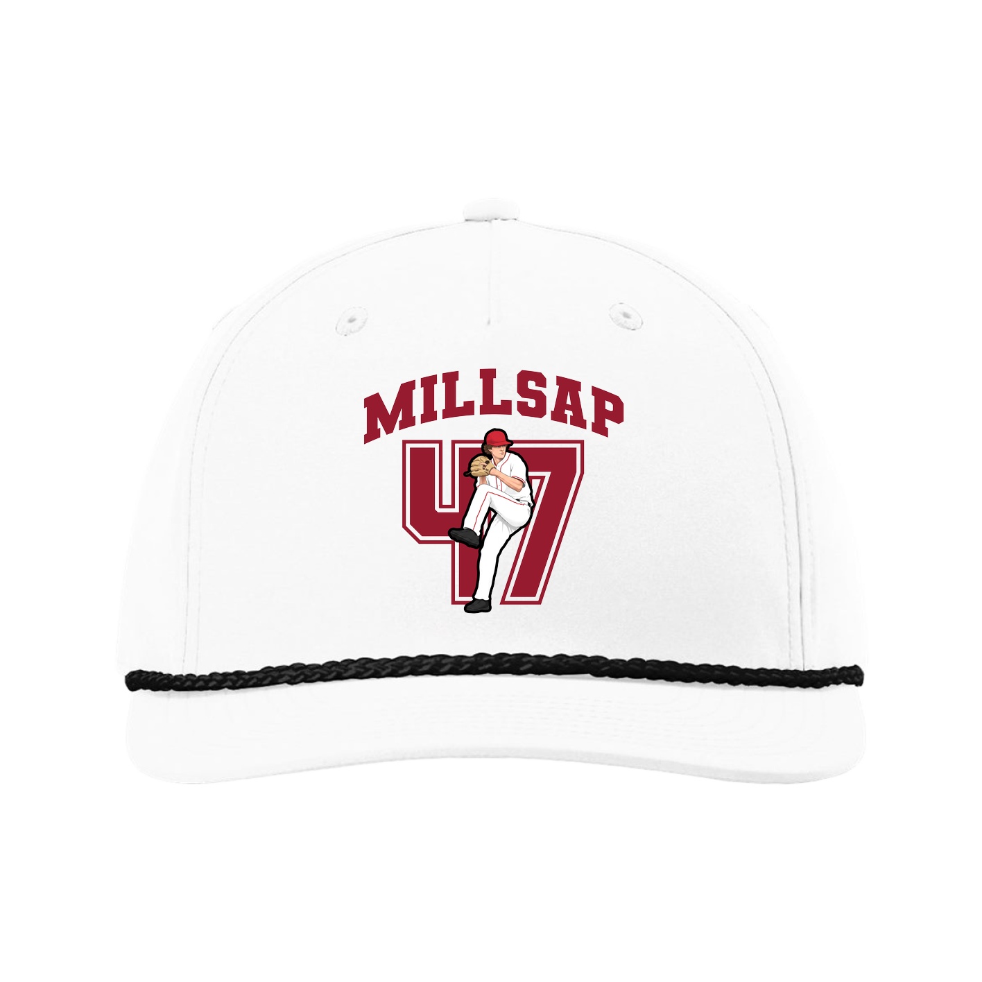 Five-Panel Classic Rope Cap — Number in White