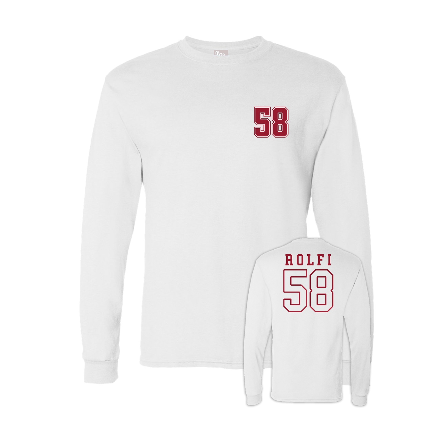 Long Sleeve Tee — Chest Back in White