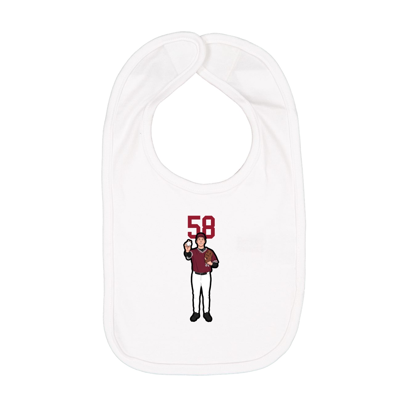 Infant Bib — Number Top in White