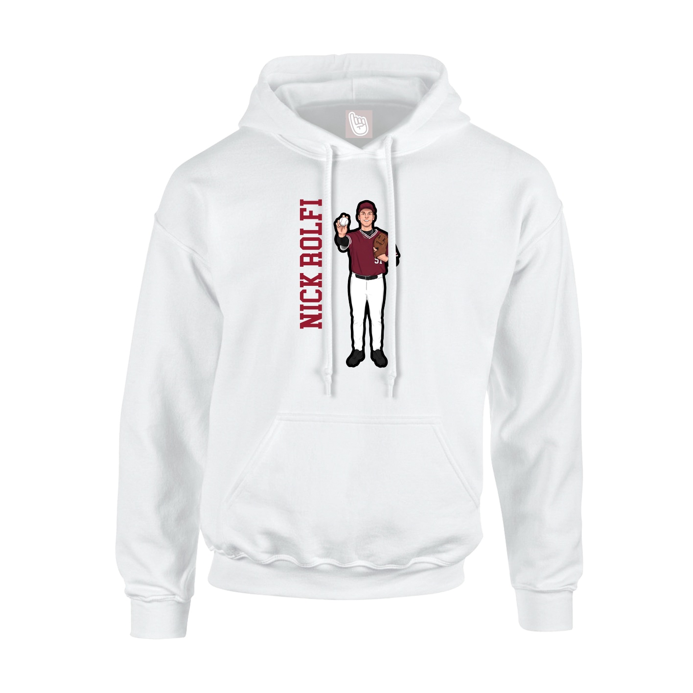 Youth Hoodie — Name Vertical in White