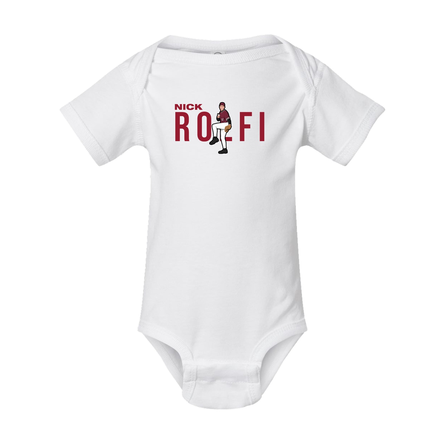 Baby Onesie — Player Name in White