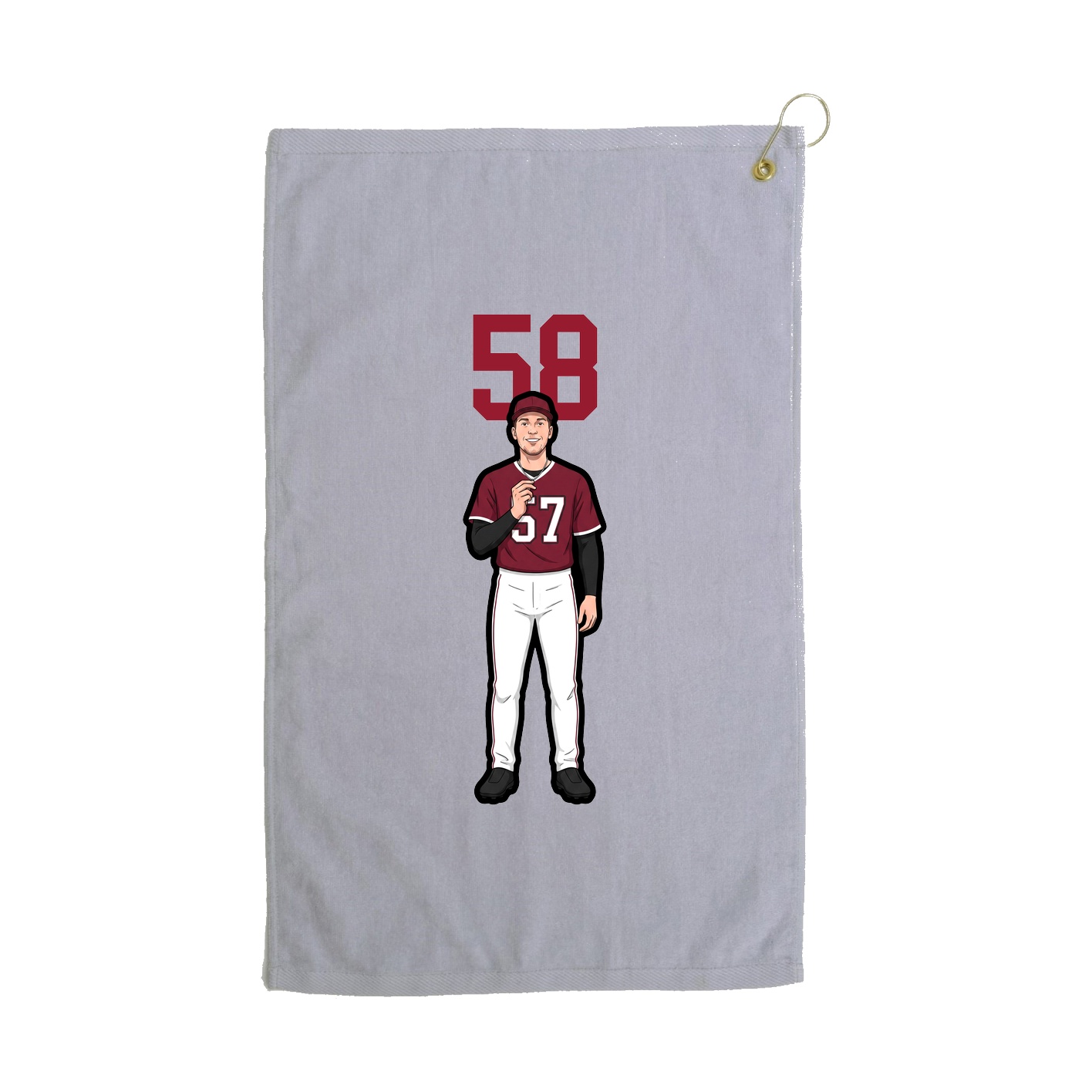 Golf Towel — Number Top in Grey