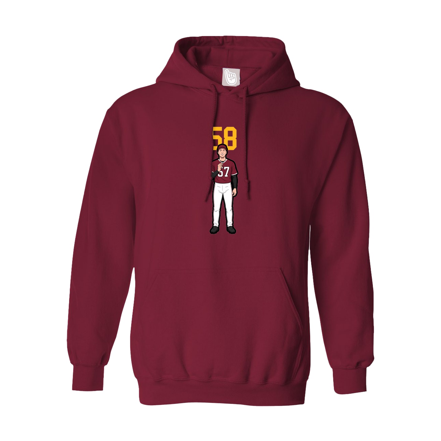 Hoodie — Number Top in Cardinal