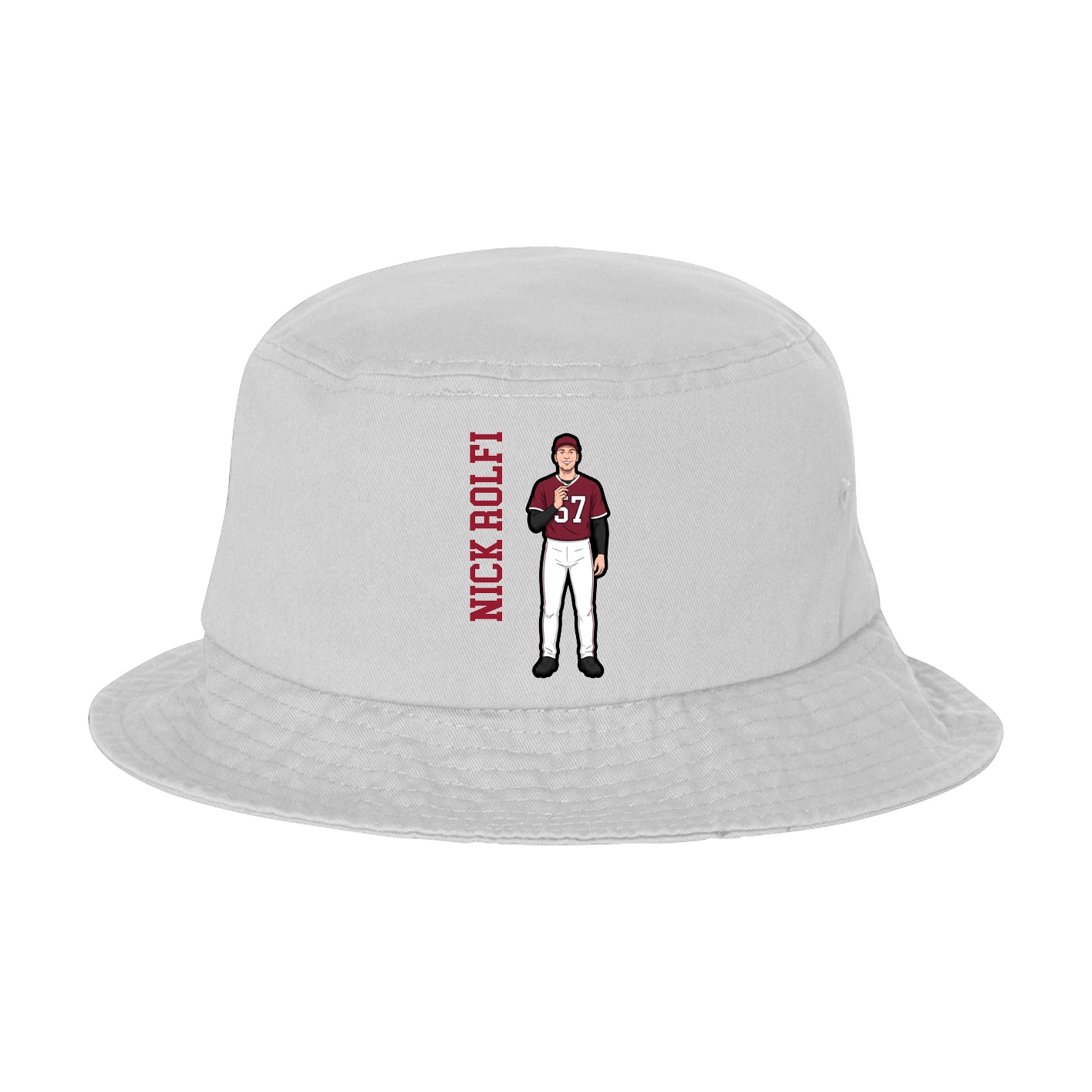 Bucket Cap — Name Vertical in White