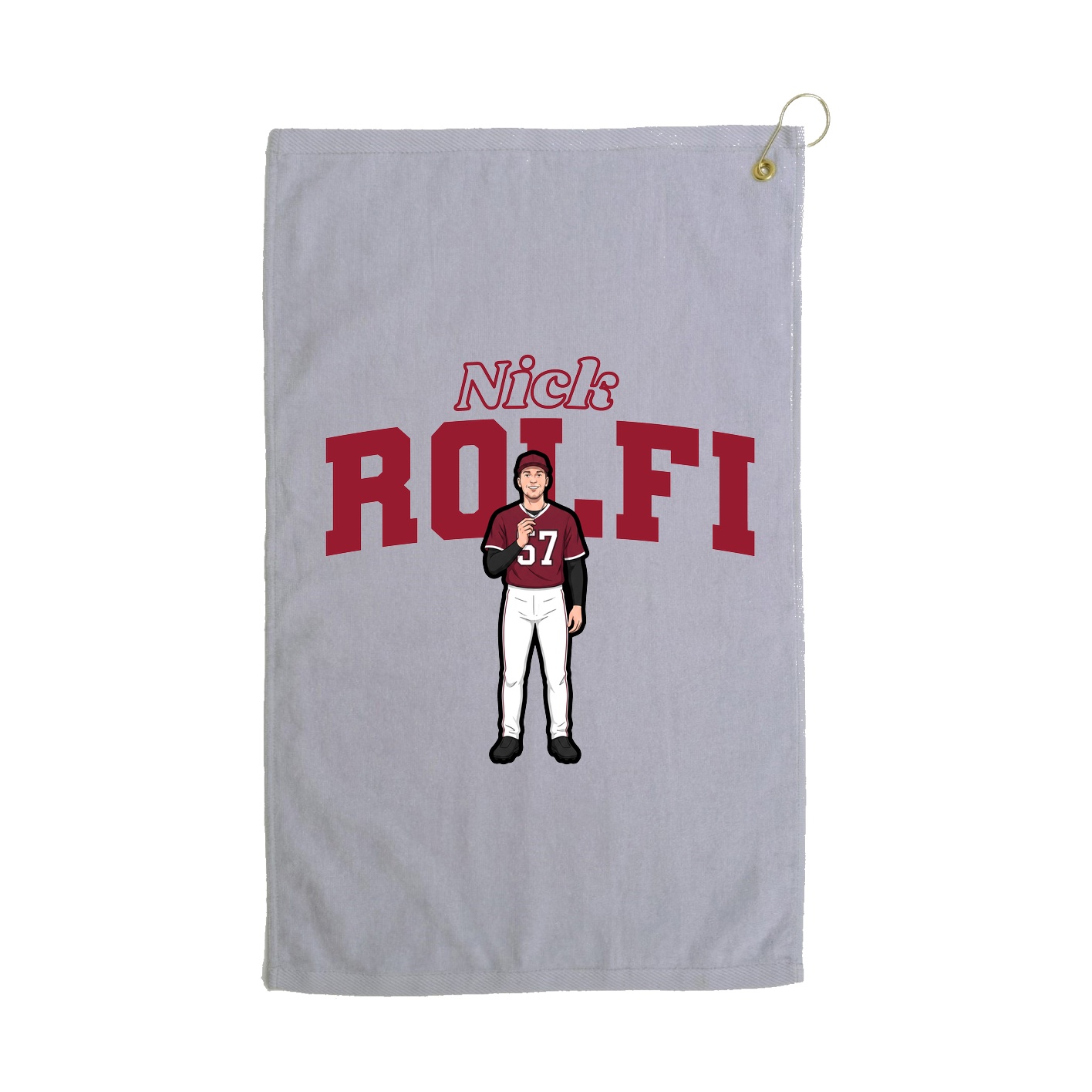Golf Towel — Name Arch in Grey
