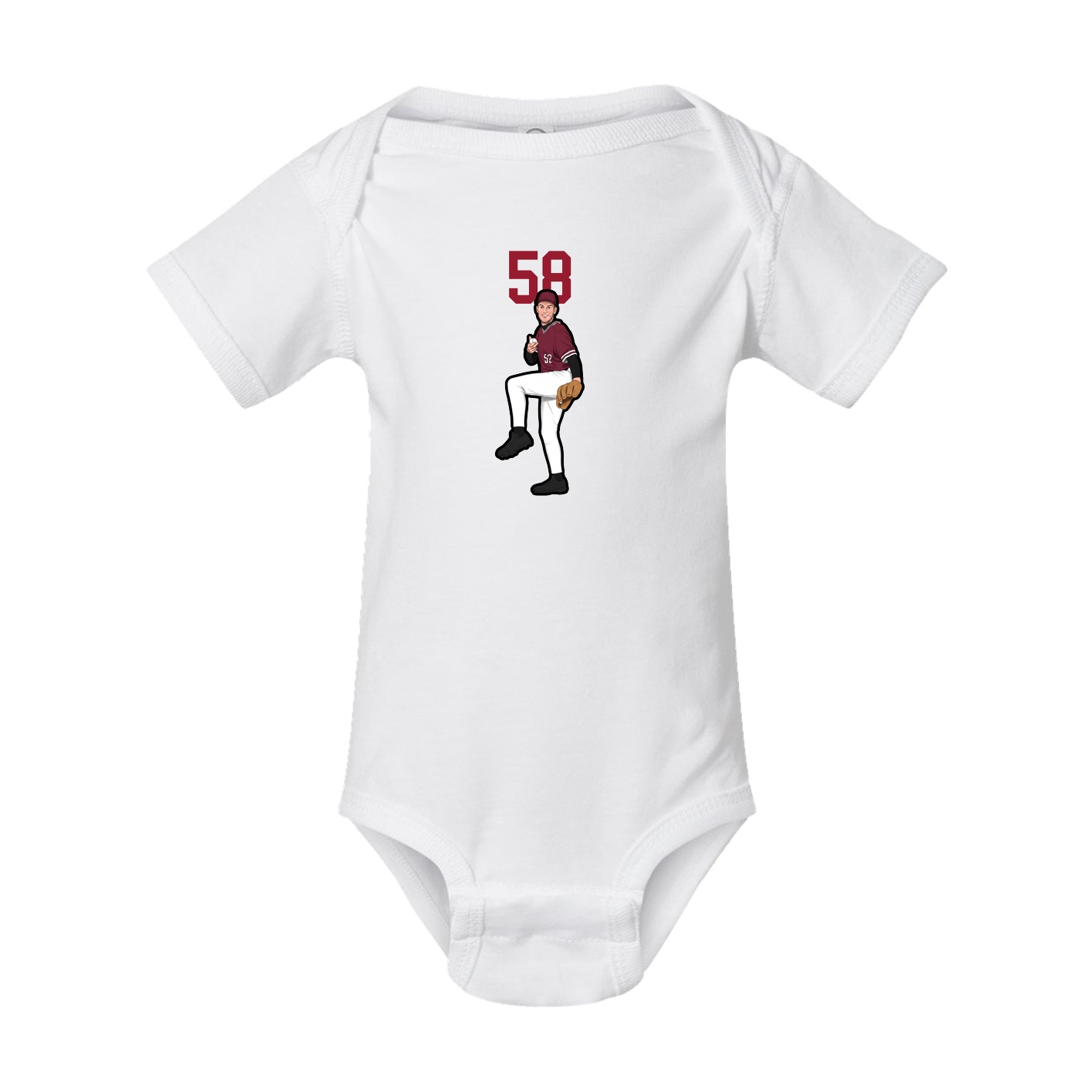 Baby Onesie — Number Top in White