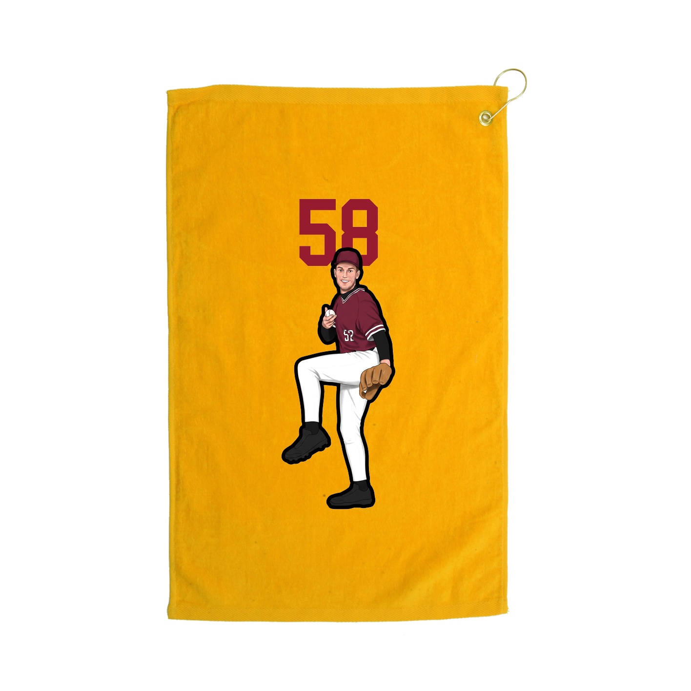 Golf Towel — Number Top in Gold