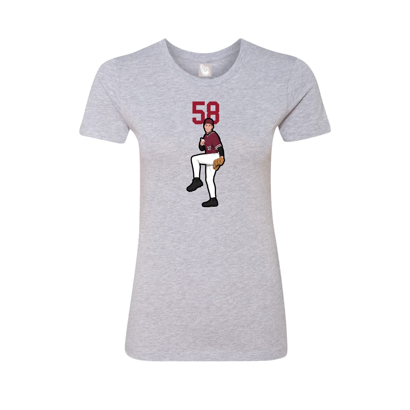 Fitted Women's Tee — Number Top in Grey