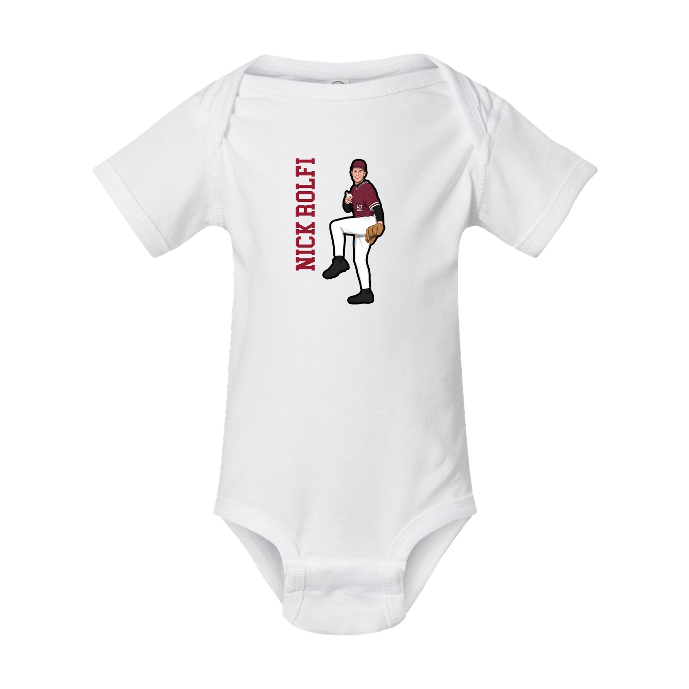 Baby Onesie — Name Vertical in White