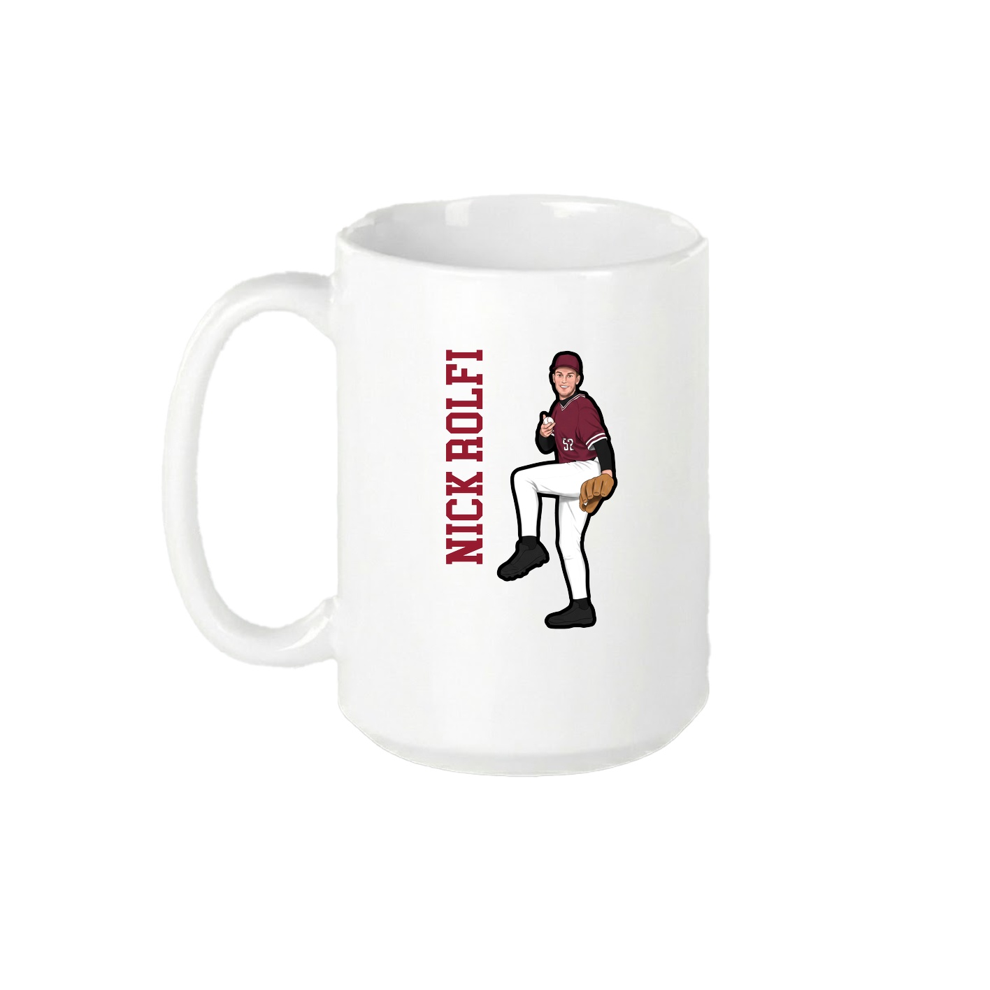 15oz Coffee Mug — Name Vertical in White