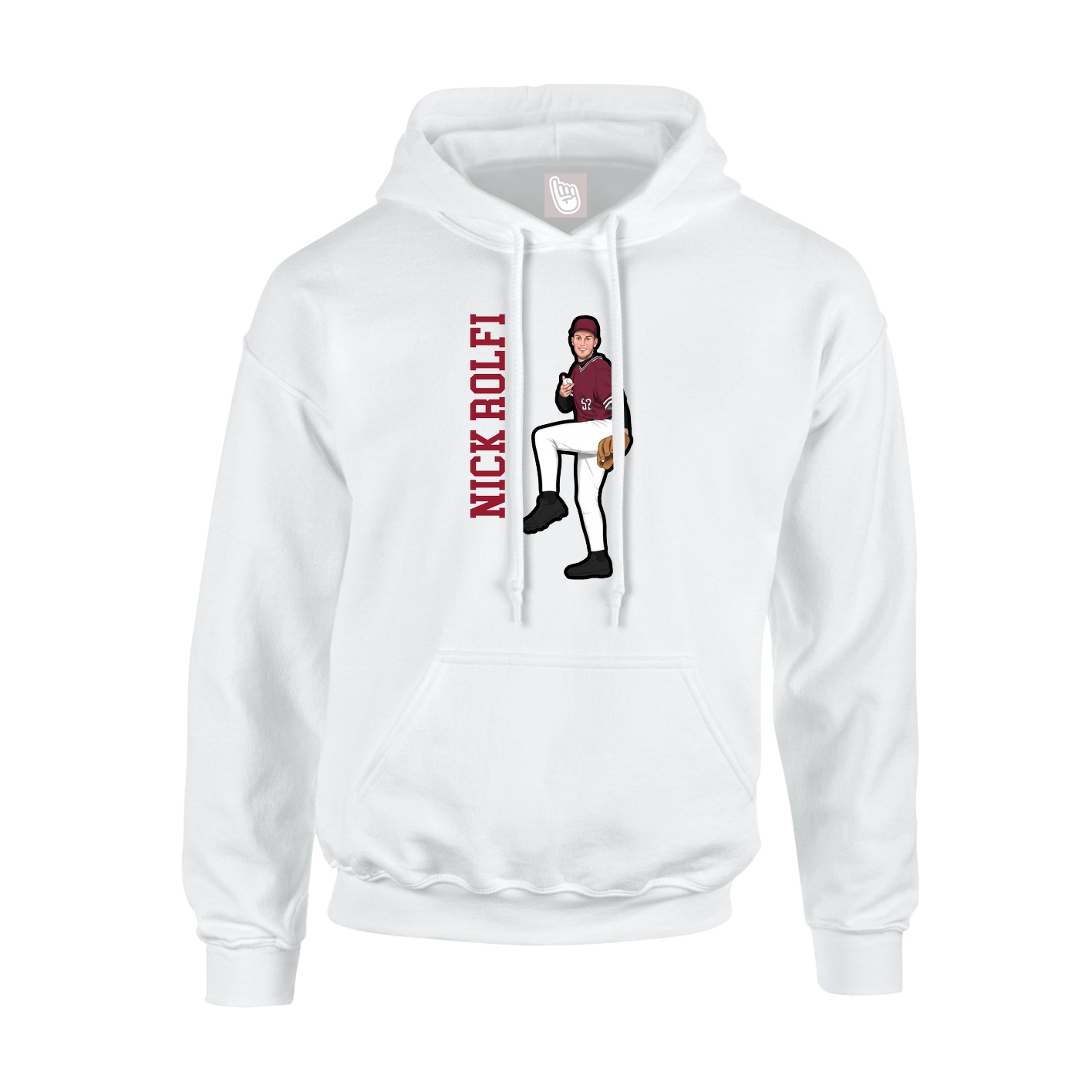 Hoodie — Name Vertical in White