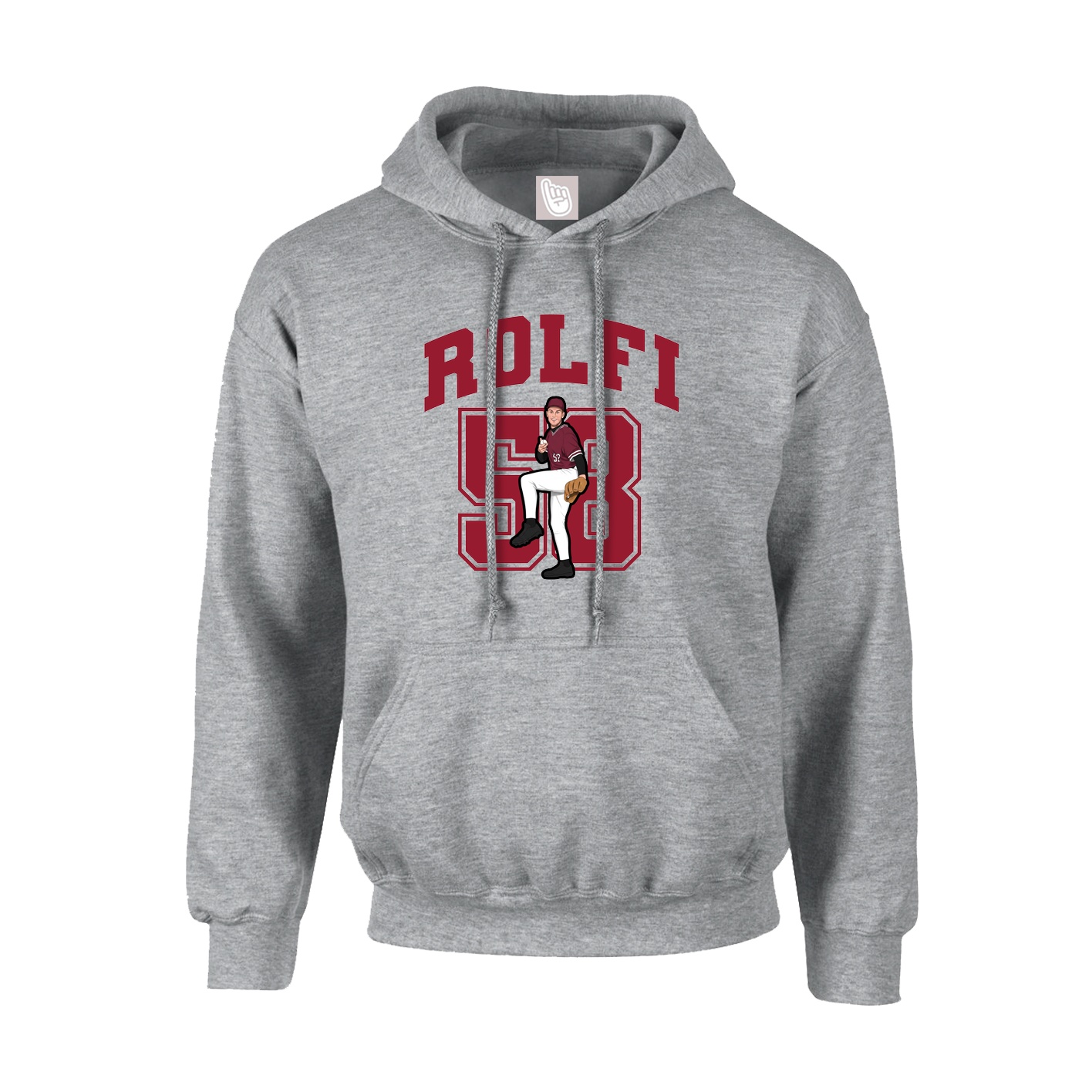 Hoodie — Number in Grey
