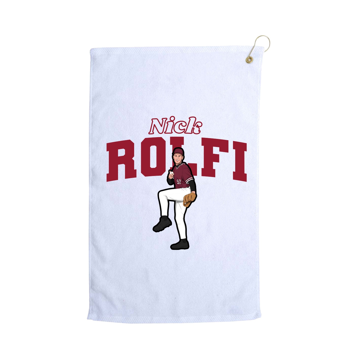 Golf Towel — Name Arch in White