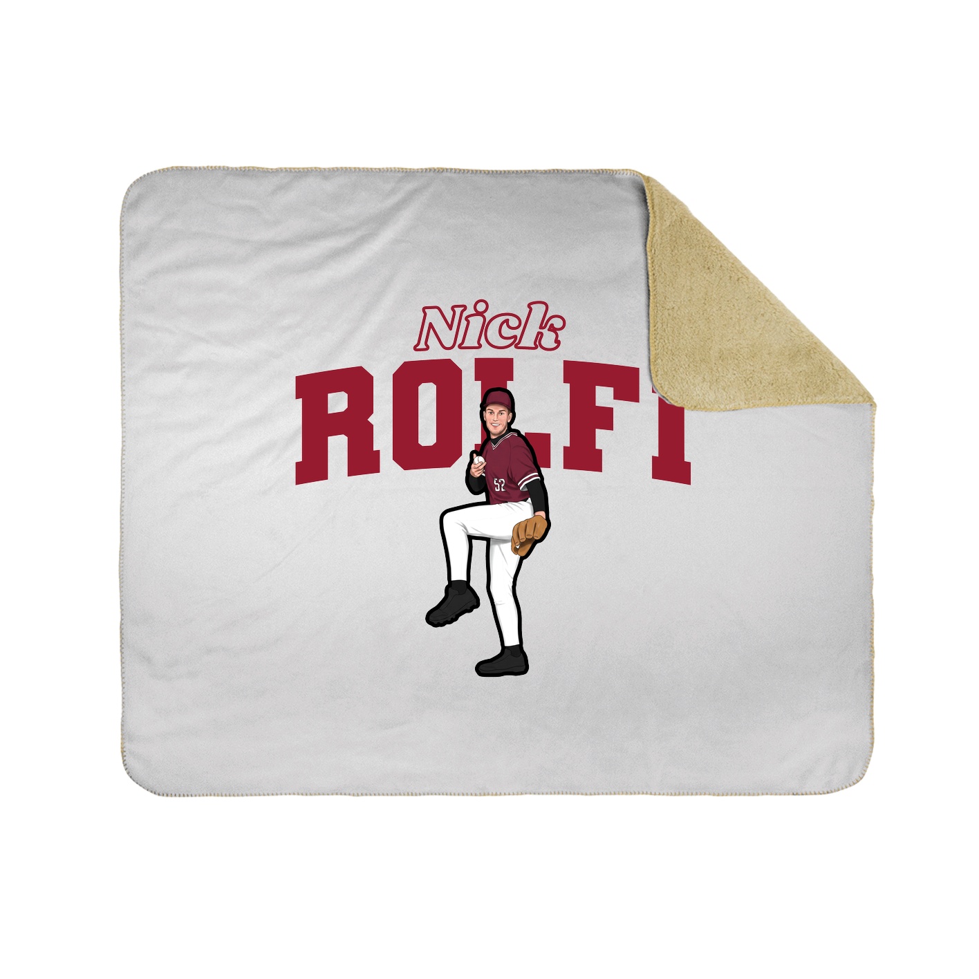 Throw Blanket — Name Arch in White