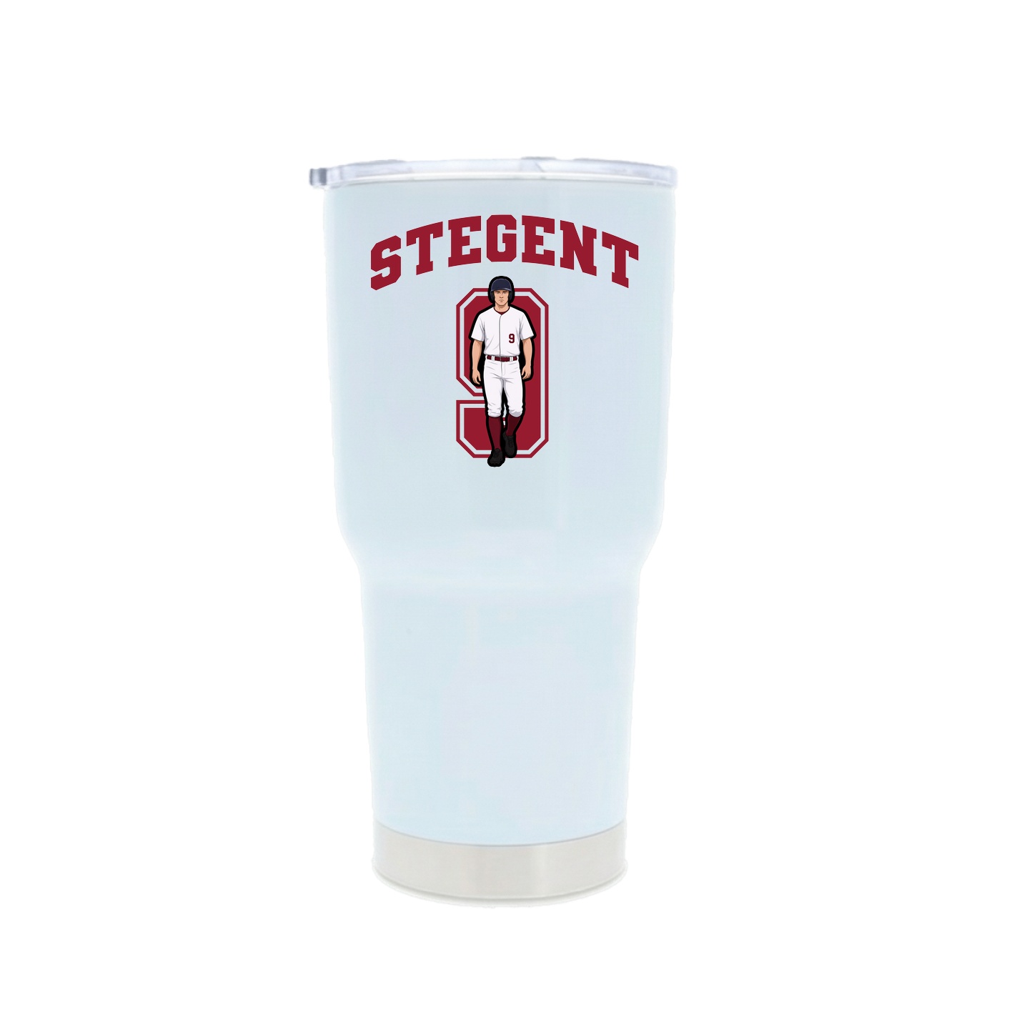 30oz Stainless Steel Tumbler — Number in White