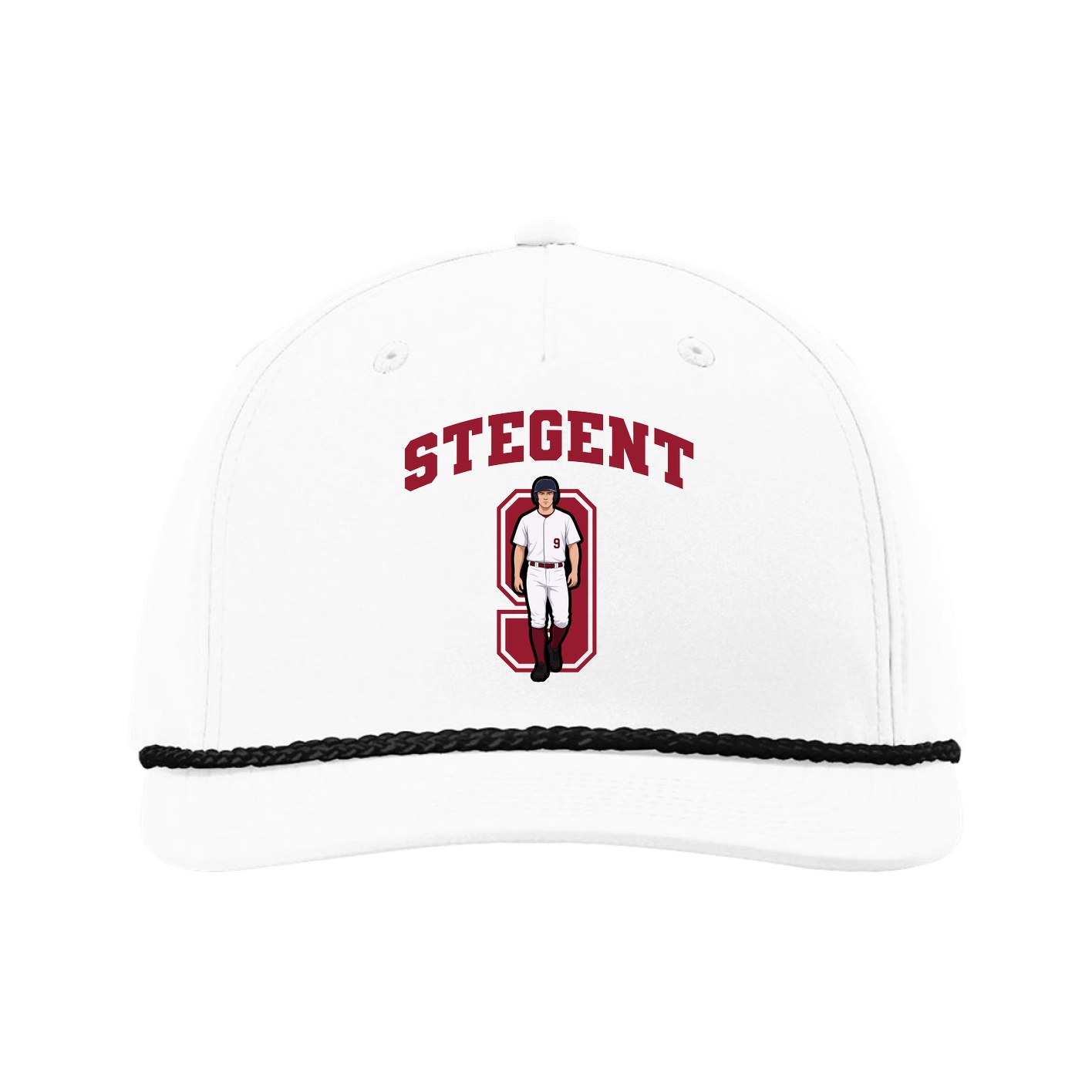 Five-Panel Classic Rope Cap — Number in White