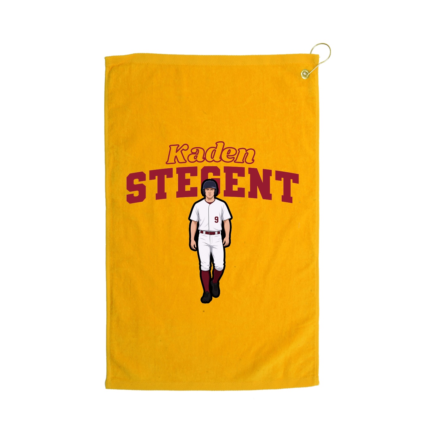 Golf Towel — Name Arch in Gold