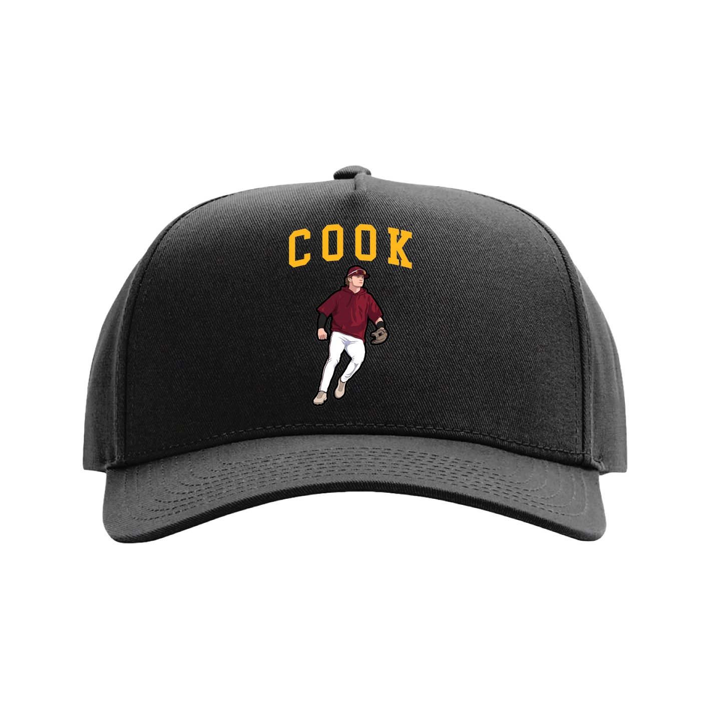 Full Fabric Five-Panel Champ Cap — Shirsey in Black