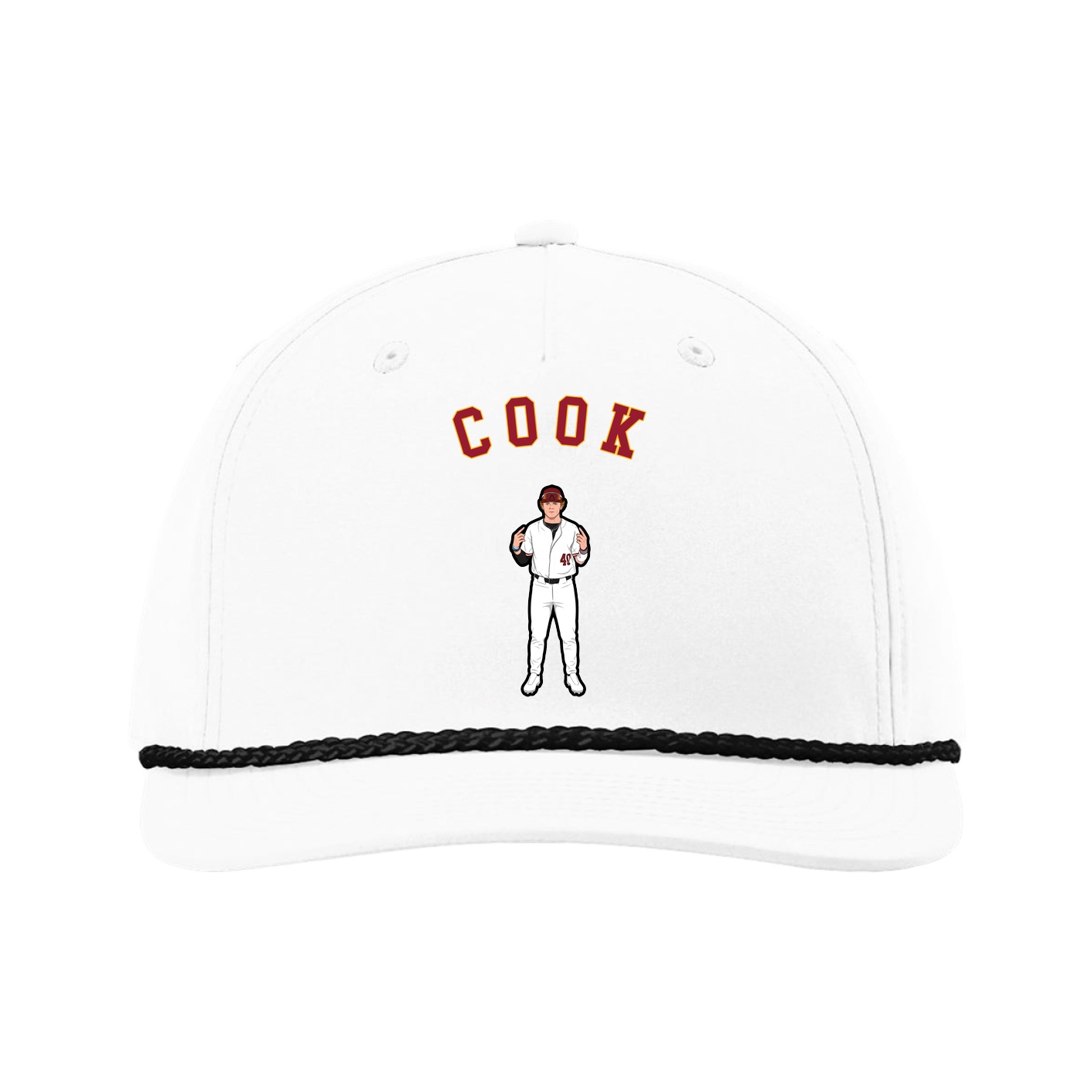 Five-Panel Classic Rope Cap — Shirsey Arch in White