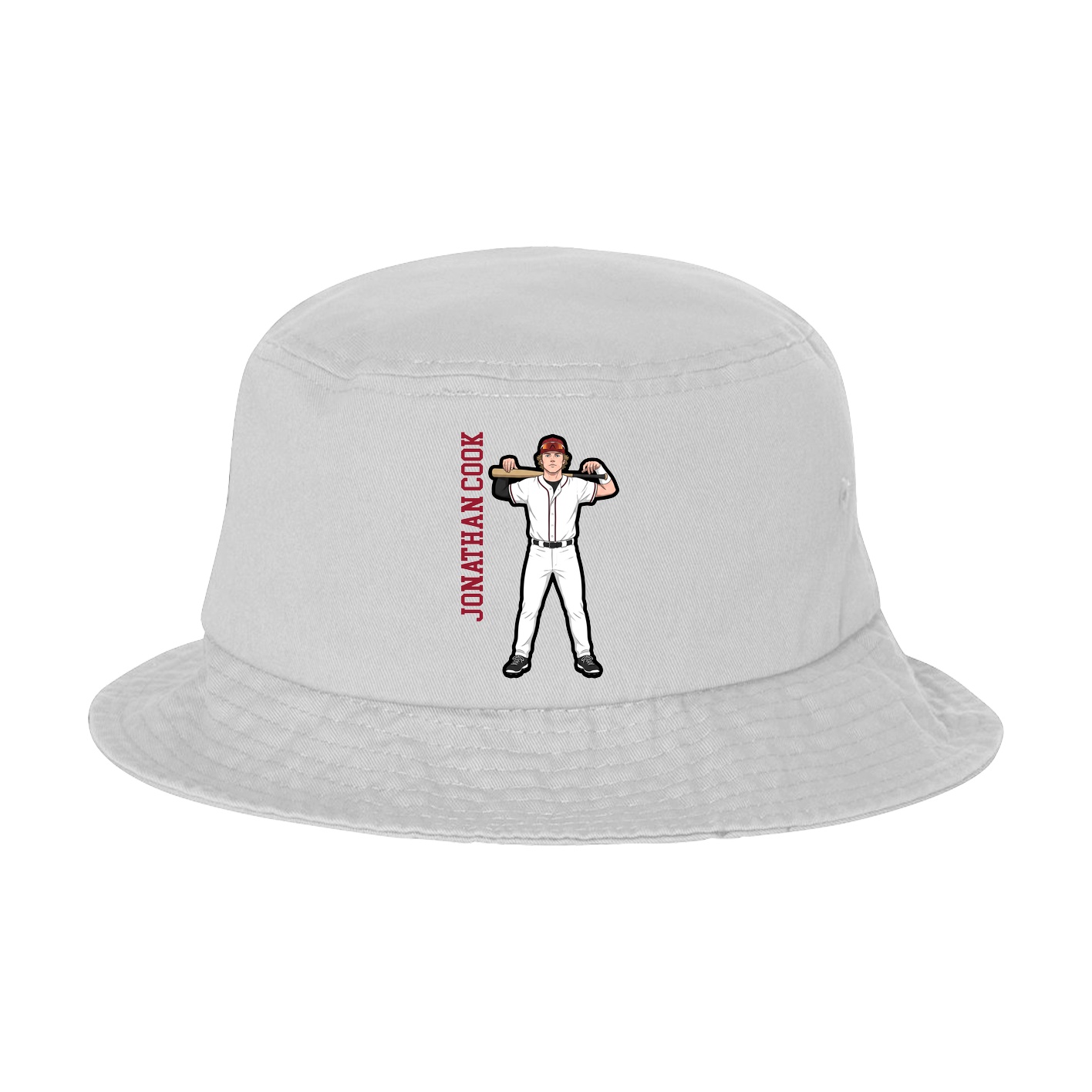 Bucket Cap — Name Vertical in White