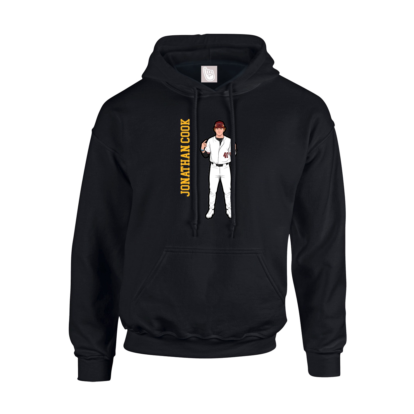 Youth Hoodie — Name Vertical in Black