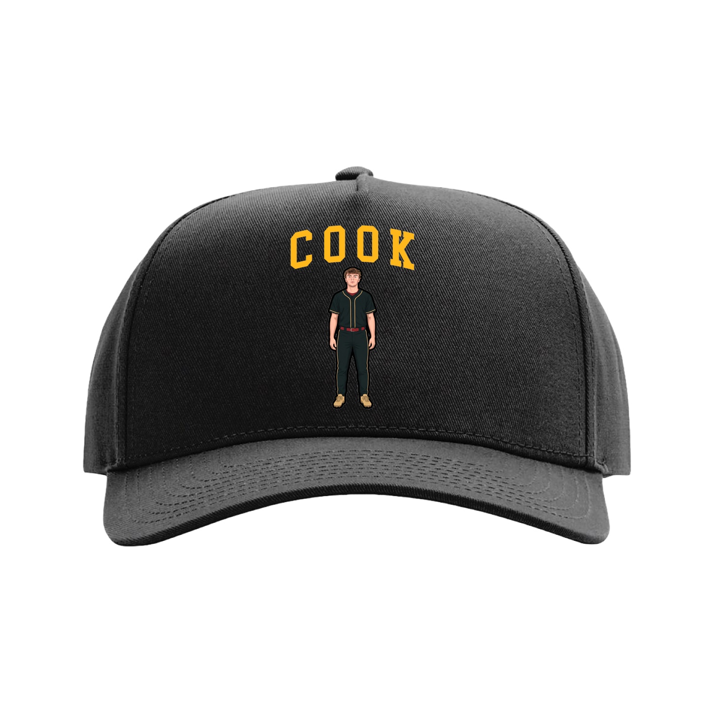 Full Fabric Five-Panel Champ Cap — Shirsey in Black
