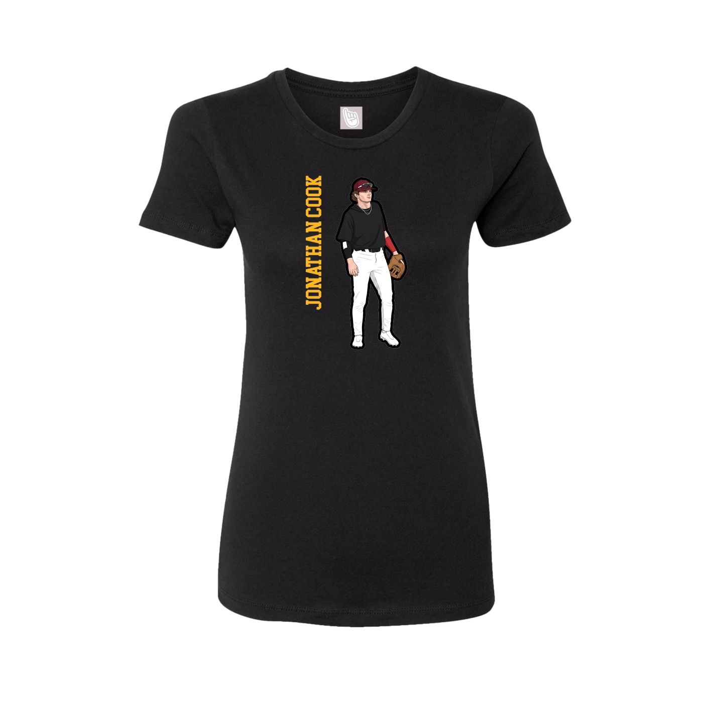 Womens Tee — Name Vertical in Black