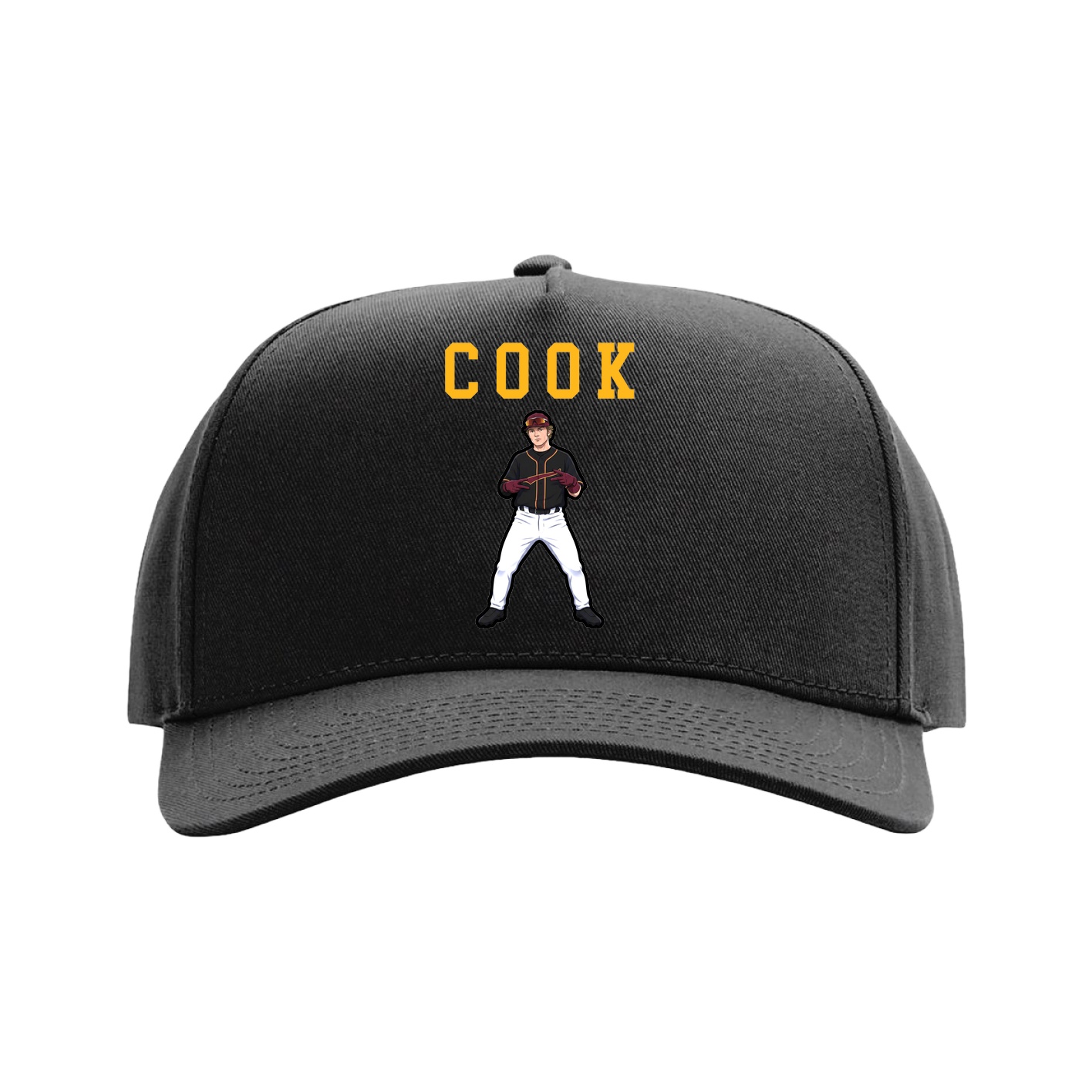 Full Fabric Five-Panel Champ Cap — Shirsey in Black