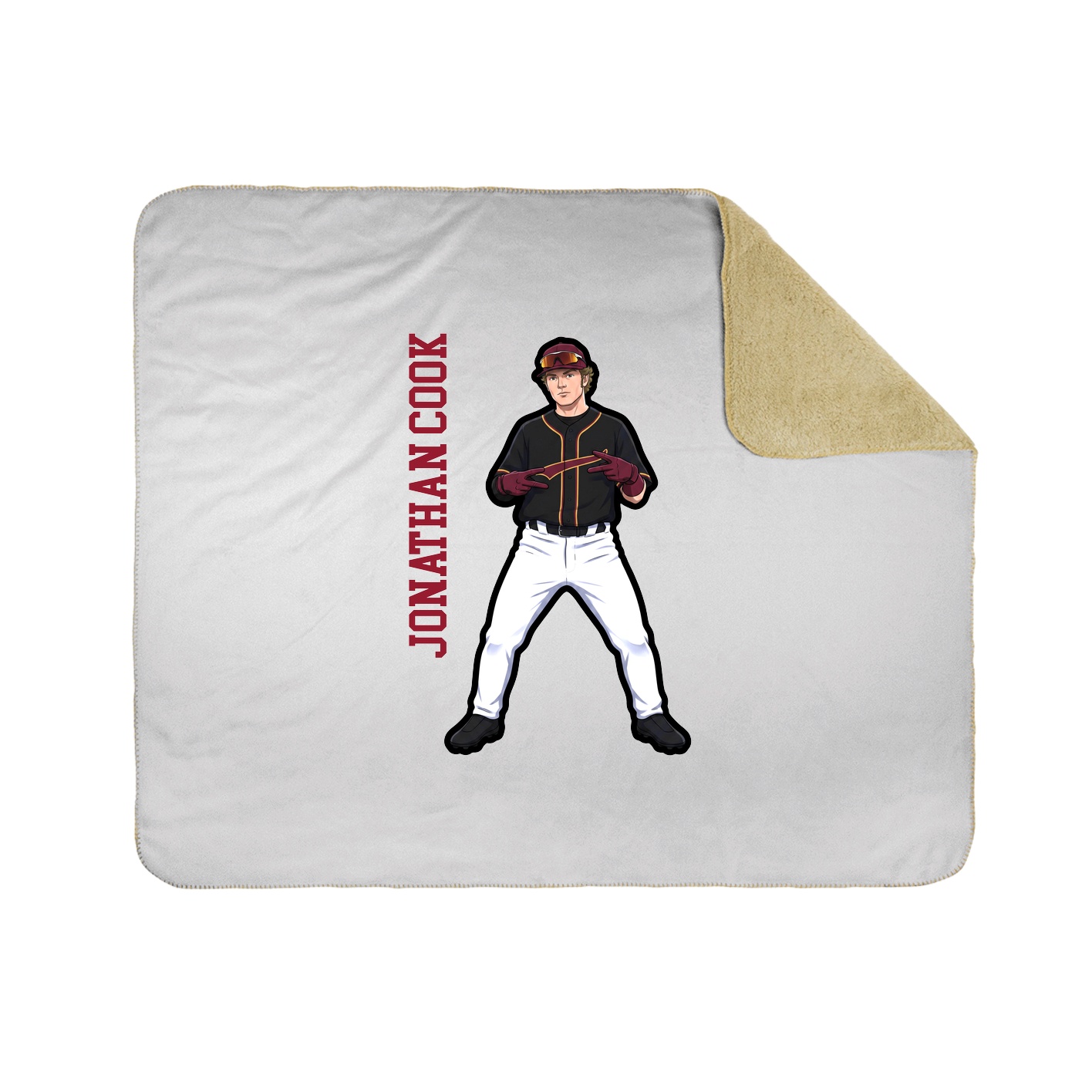 Throw Blanket — Name Vertical in White