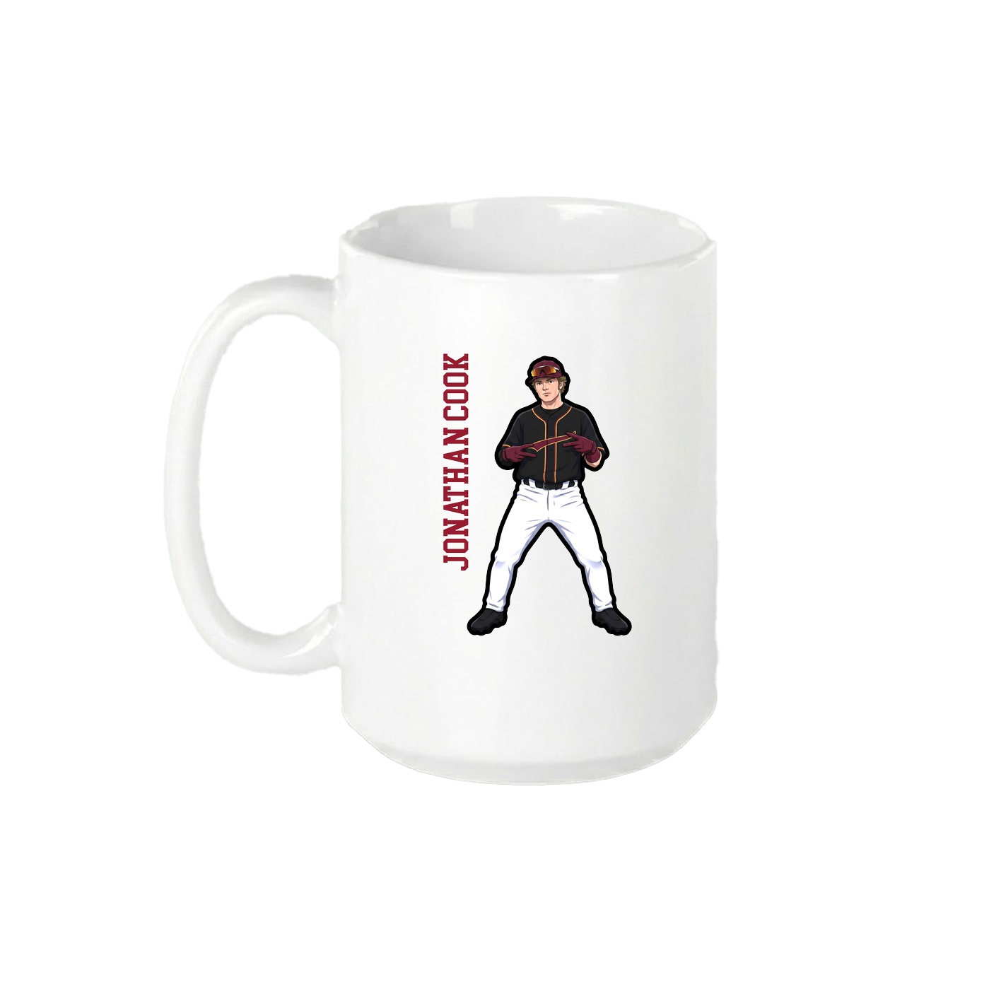 15oz Coffee Mug — Name Vertical in White