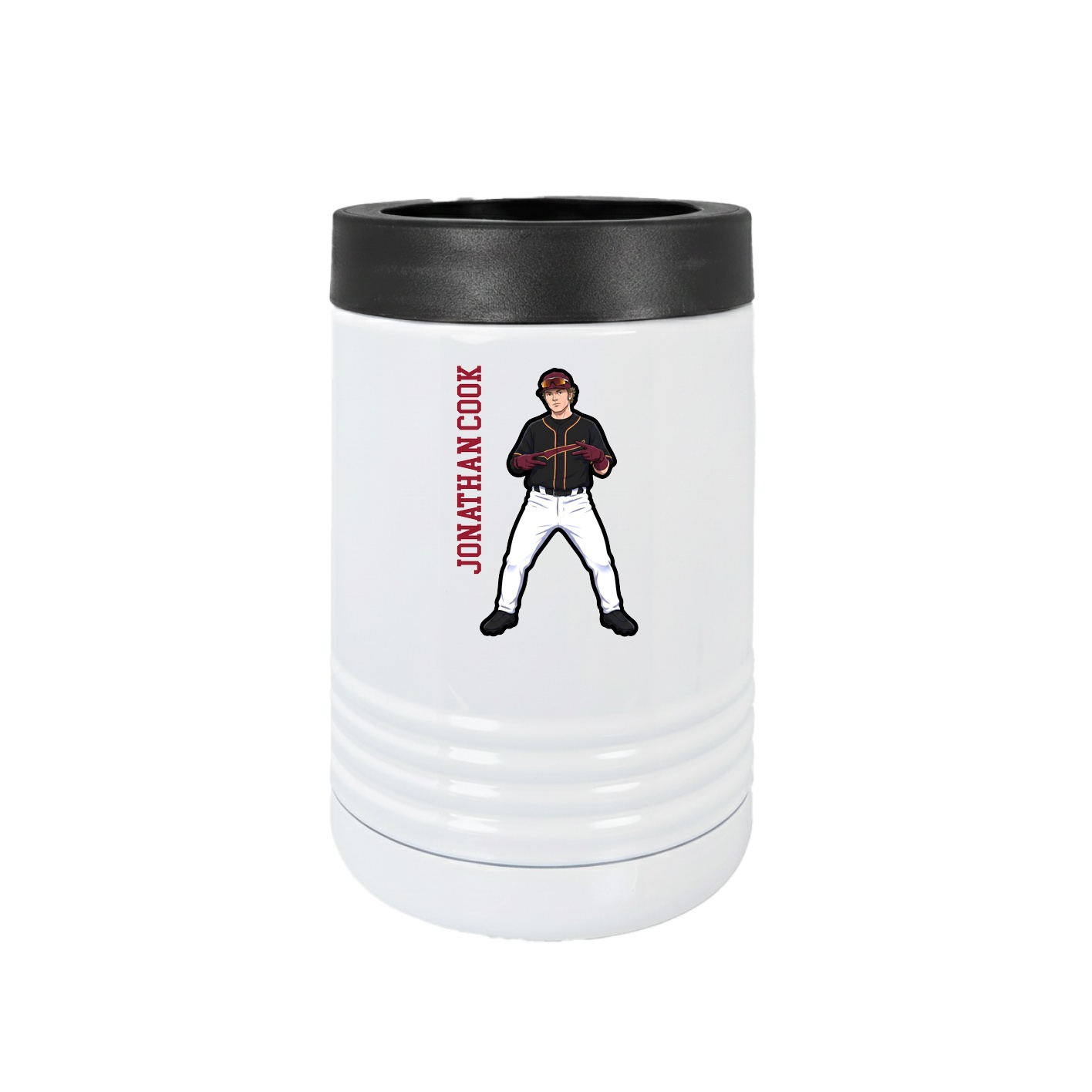 Beverage Holder — Name Vertical in White