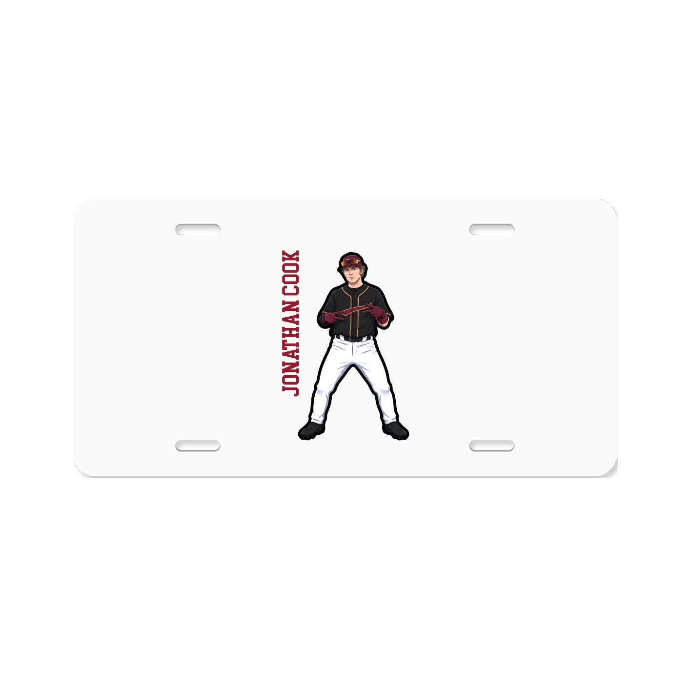 License Plate — Name Vertical in Classic