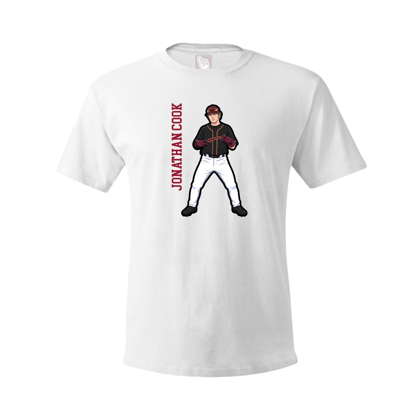 Tee — Name Vertical in White