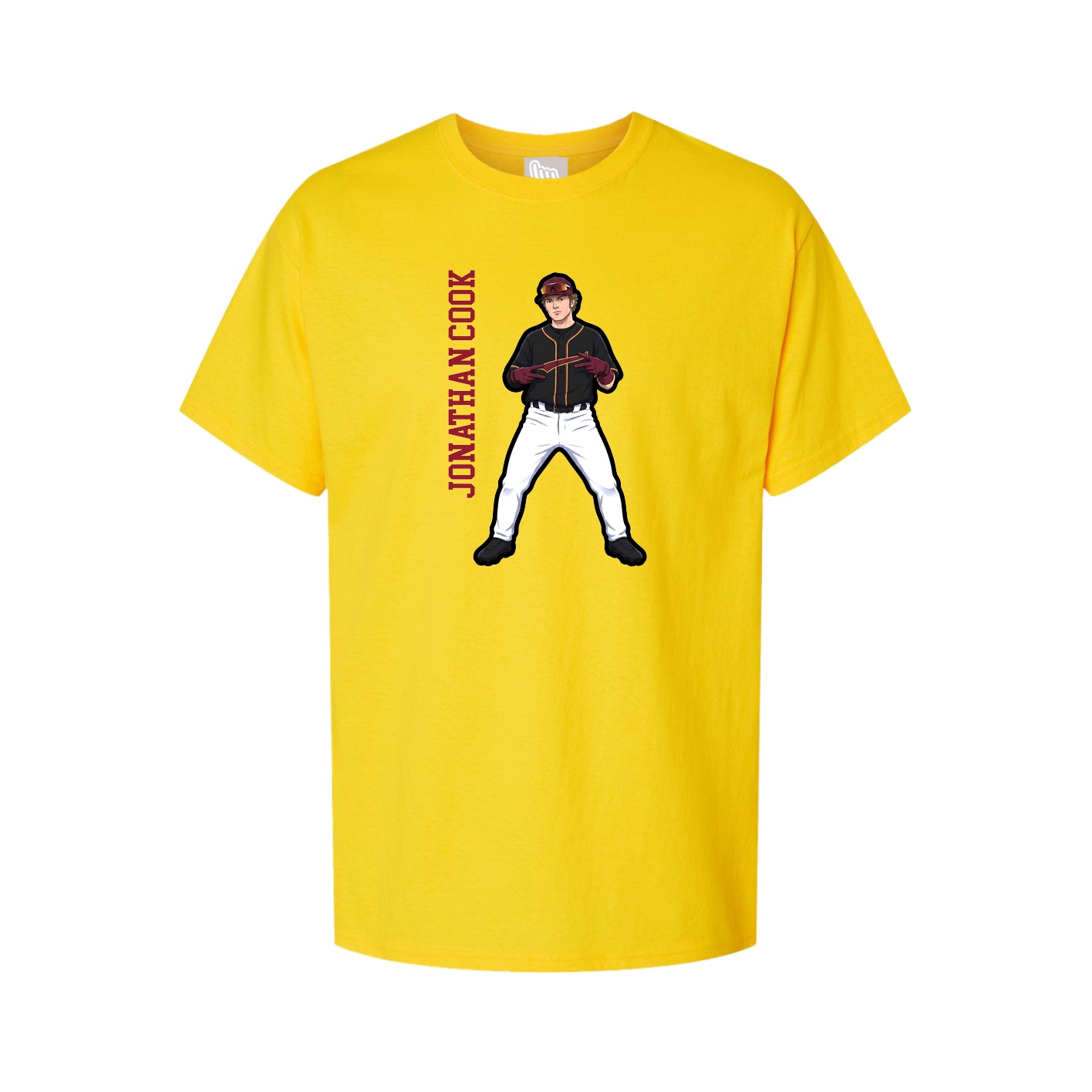 Youth Tee — Name Vertical in Gold