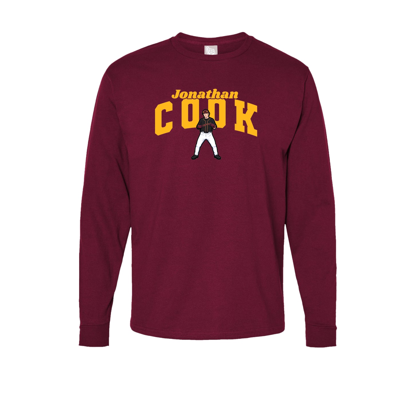 Long Sleeve Tee — Signature Arch in Cardinal