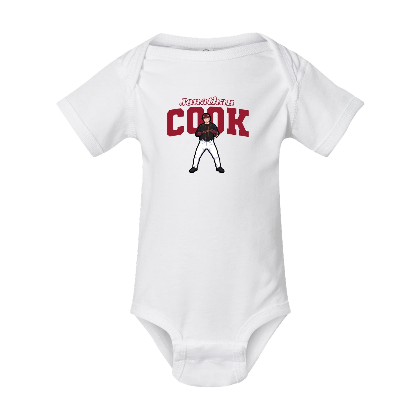 Baby Onesie — Name Arch in White
