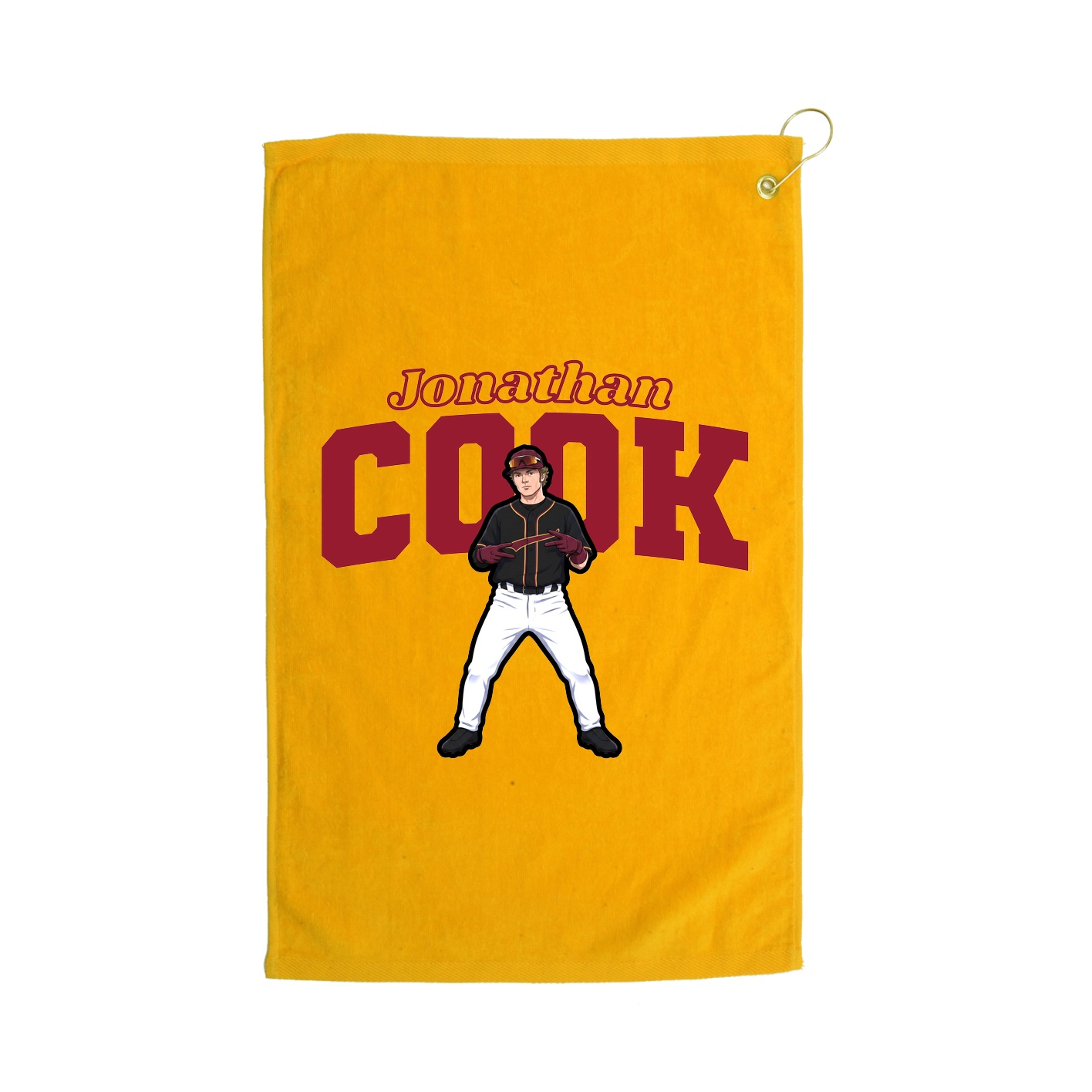 Golf Towel — Name Arch in Gold